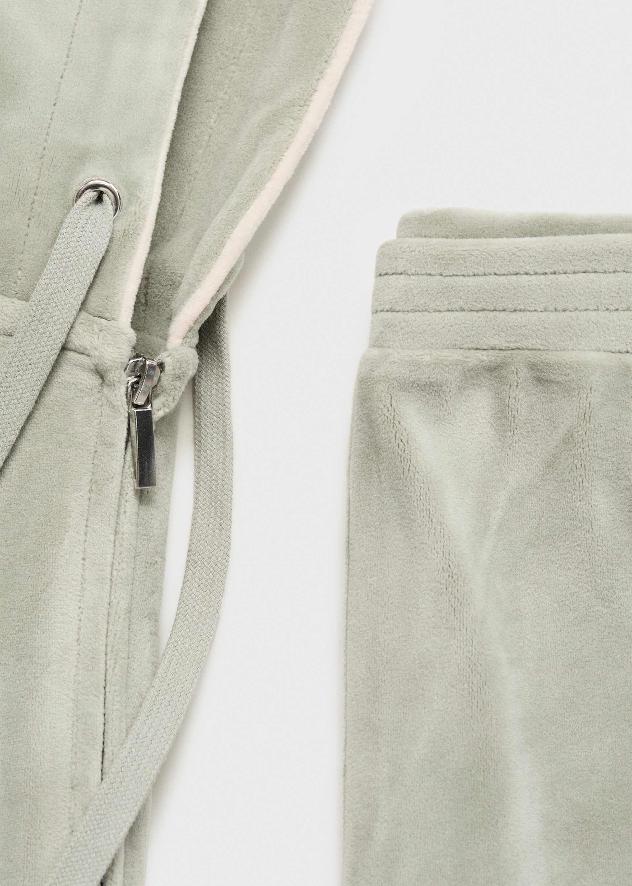 Soft-touch velour trousers - Details of the article 0, Aqua Green. Ref: 87036710-00.
