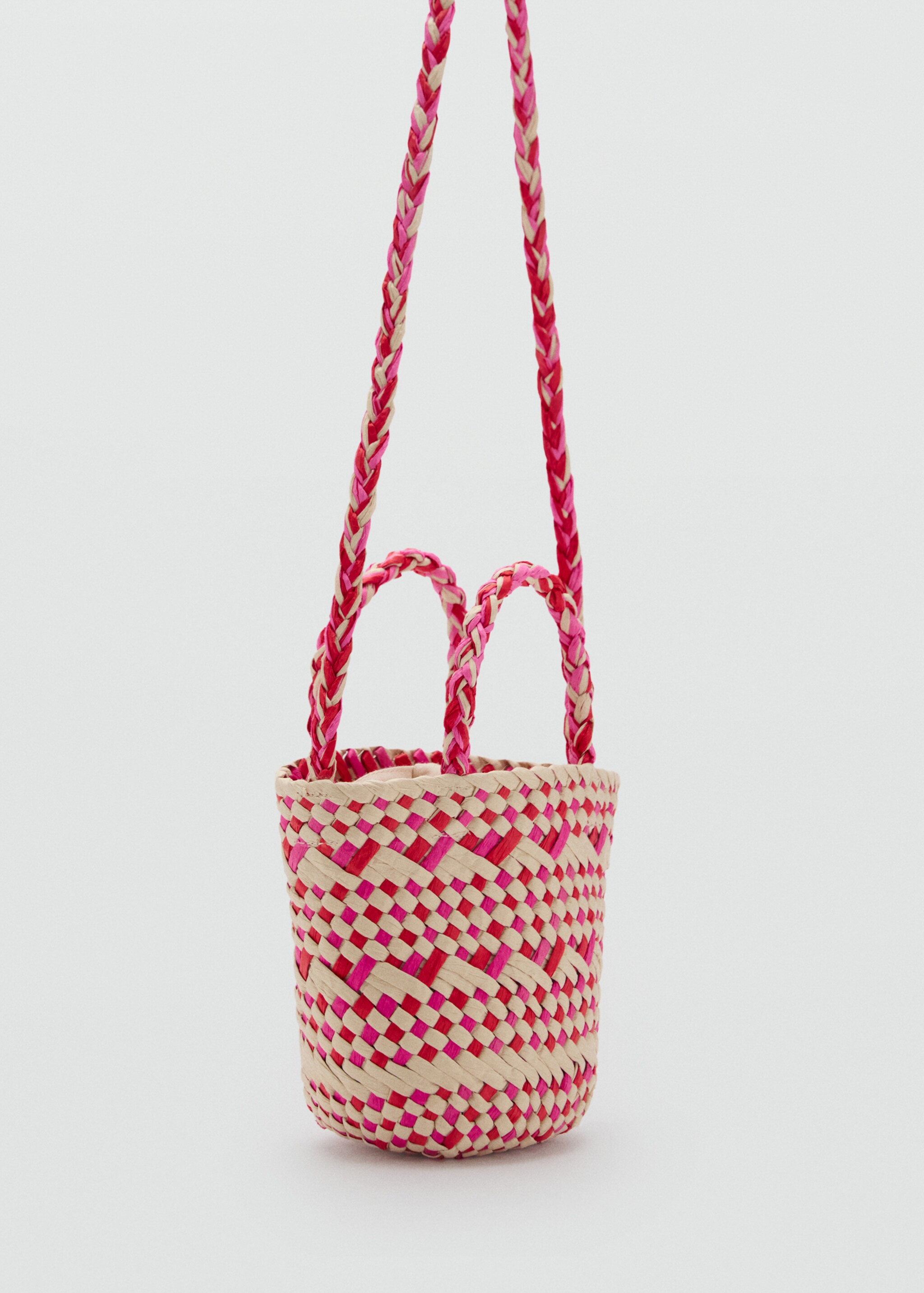 Braided mini bag - Medium plane, Pink. Ref: 87036711-00.