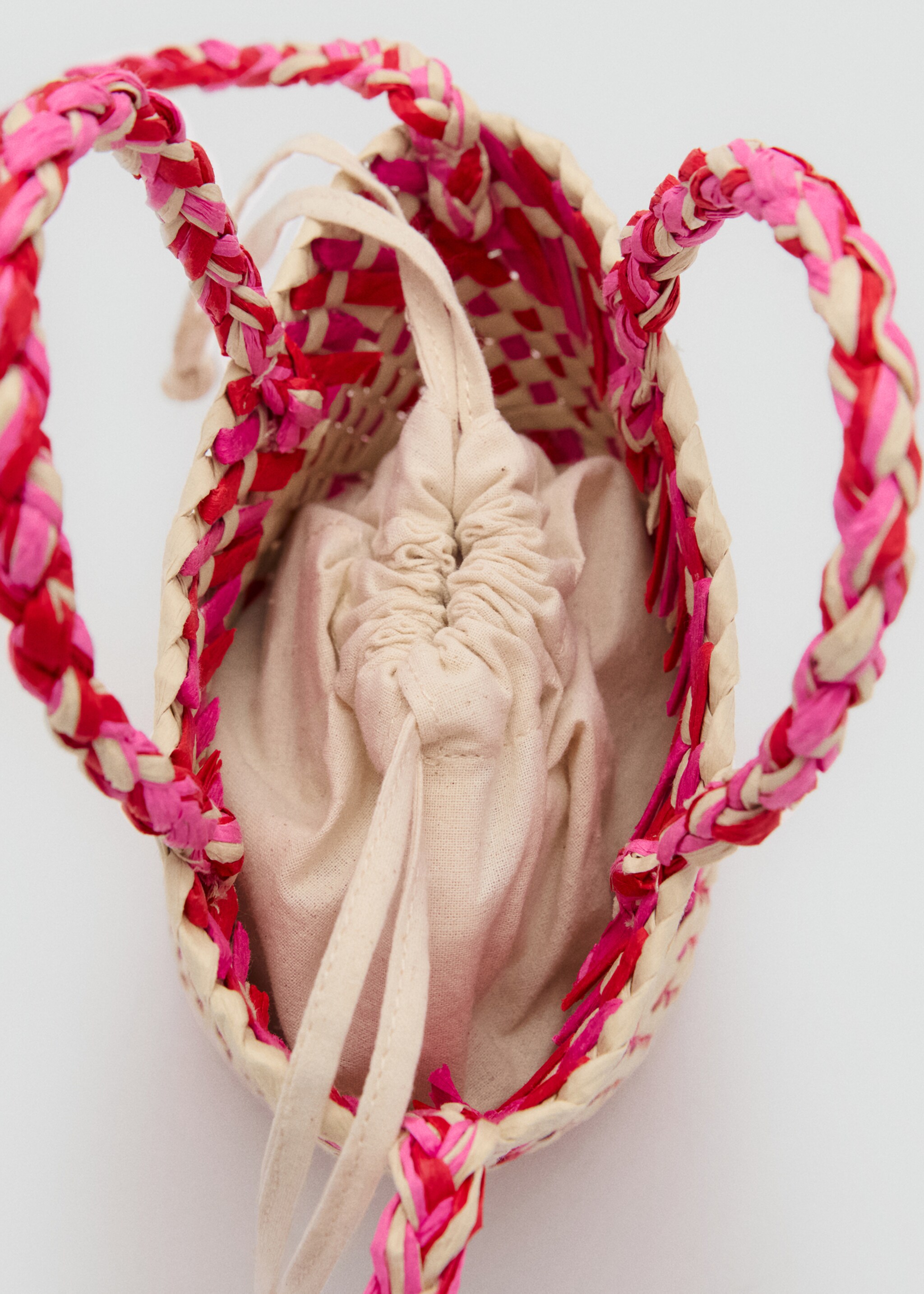 Braided mini bag - Details of the article 1, Pink. Ref: 87036711-00.