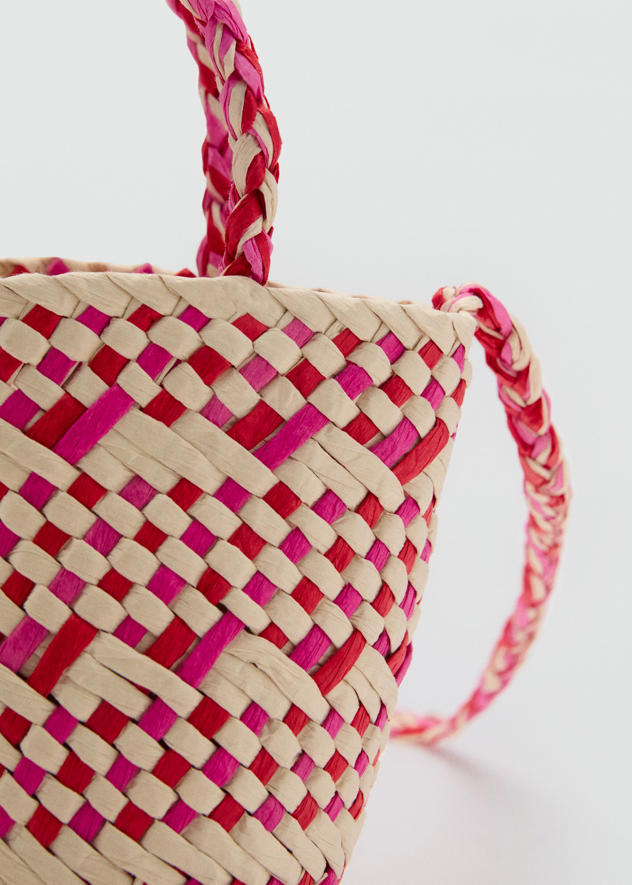 Braided mini bag - Details of the article 2, Pink. Ref: 87036711-00.