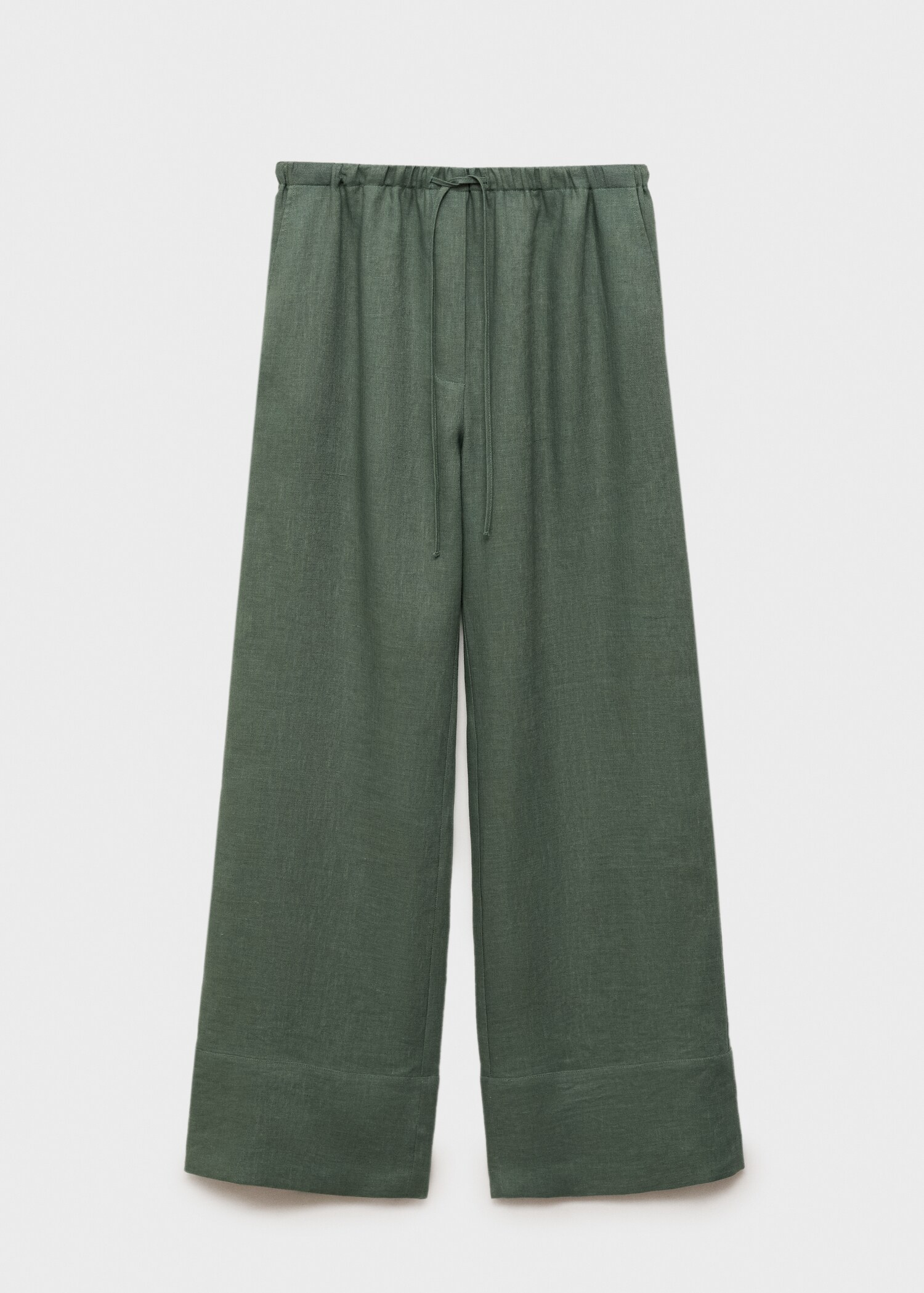 Straight linen-blend trousers - Article without model
