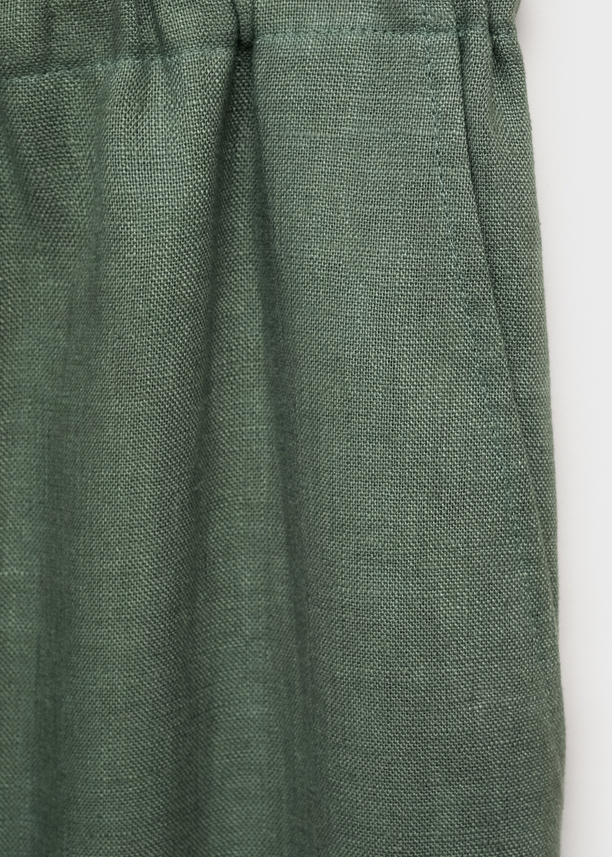 Straight linen-blend trousers - Details of the article 0, Forest Green. Ref: 87036712-00.