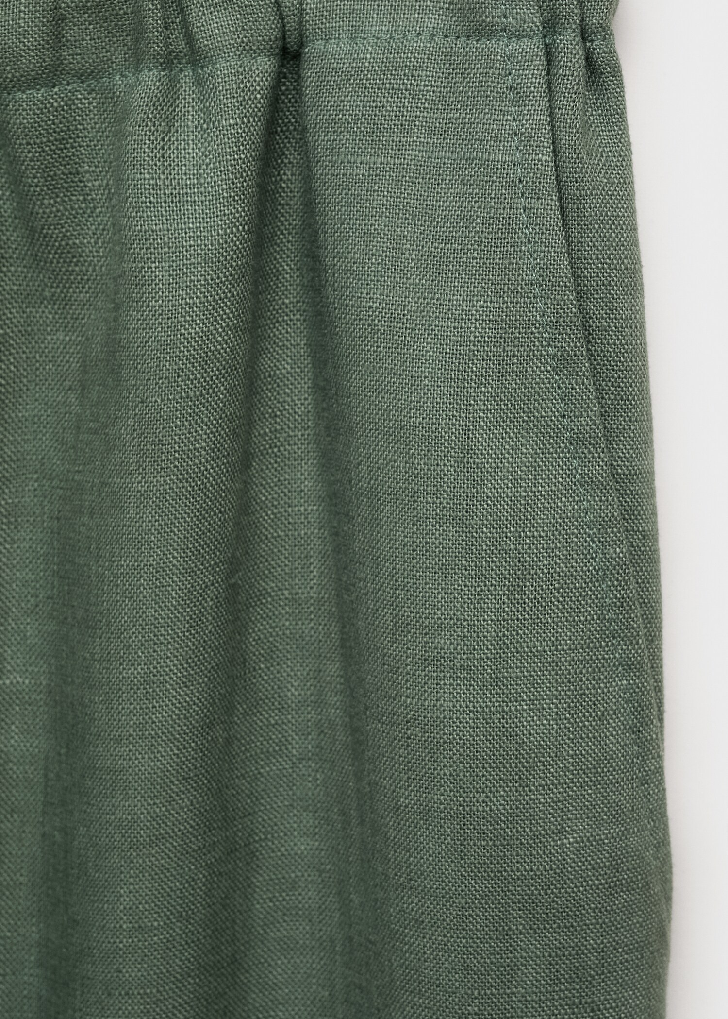 Straight linen-blend trousers - Details of the article 0
