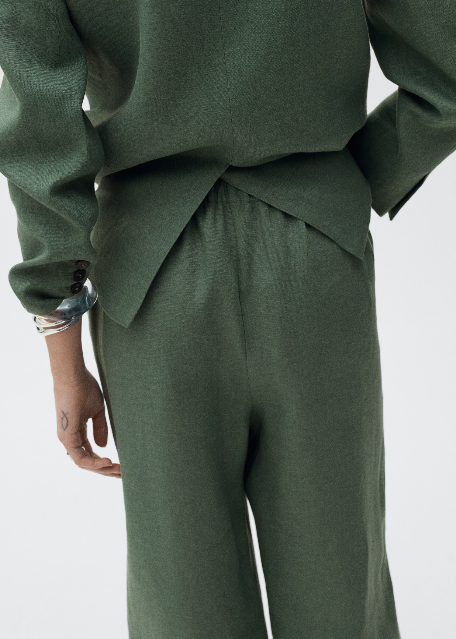 Straight linen-blend trousers - Details of the article 6