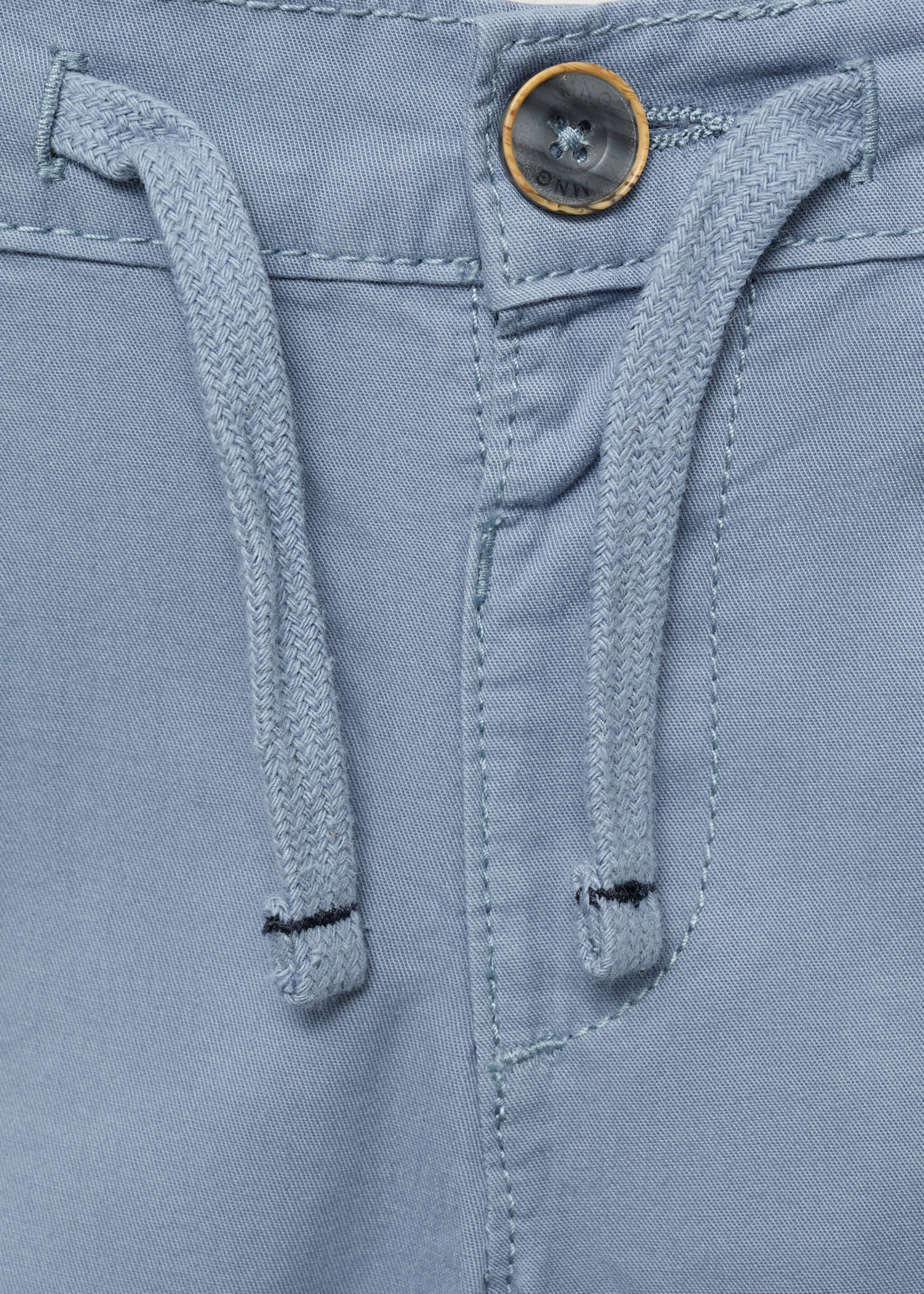 Cotton shorts with drawstring - Details of the article 8, Blue. Ref: 87036714-00.