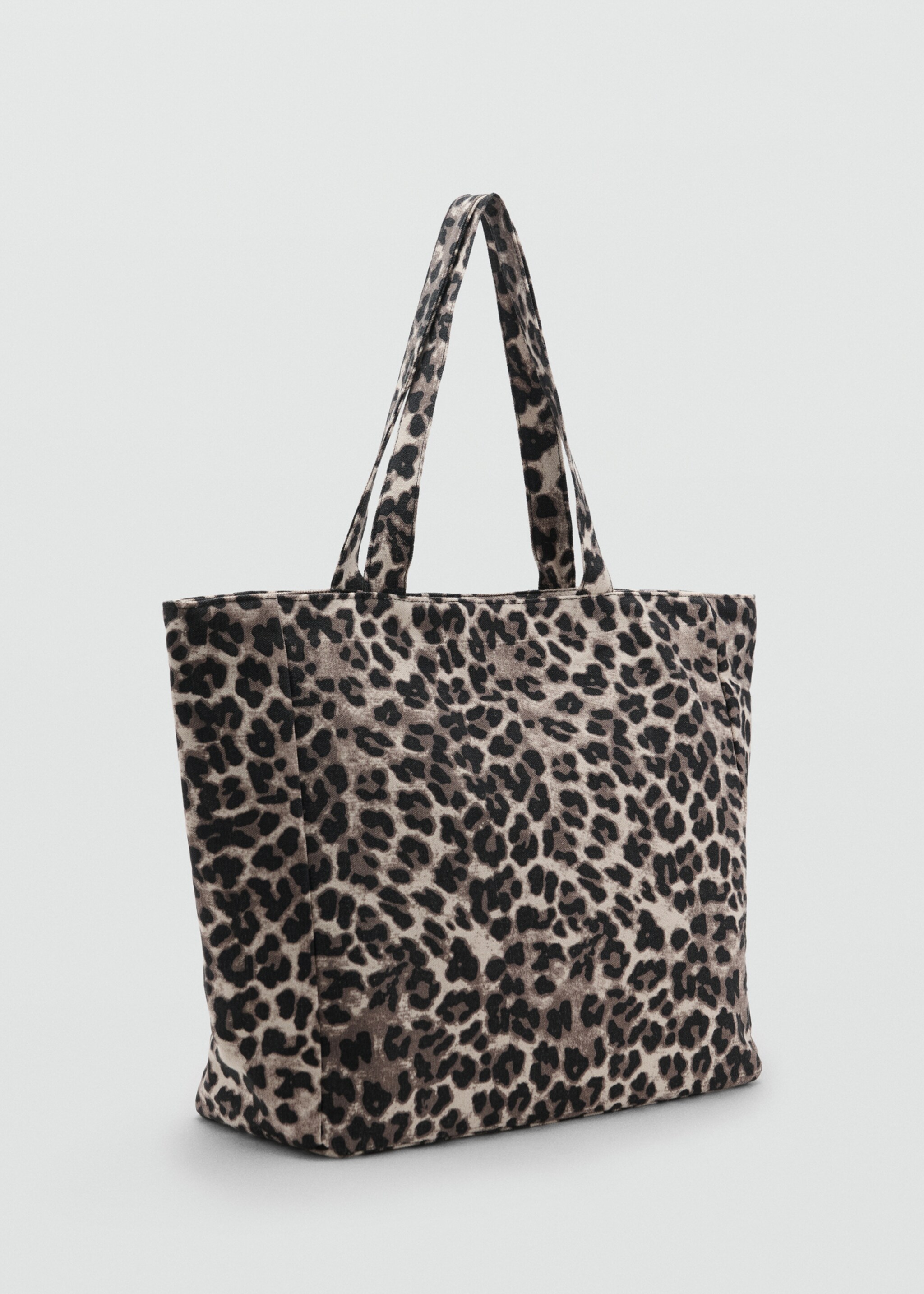 Bolso tote animal print - Plano medio, Negro. Ref: 87036721-00.