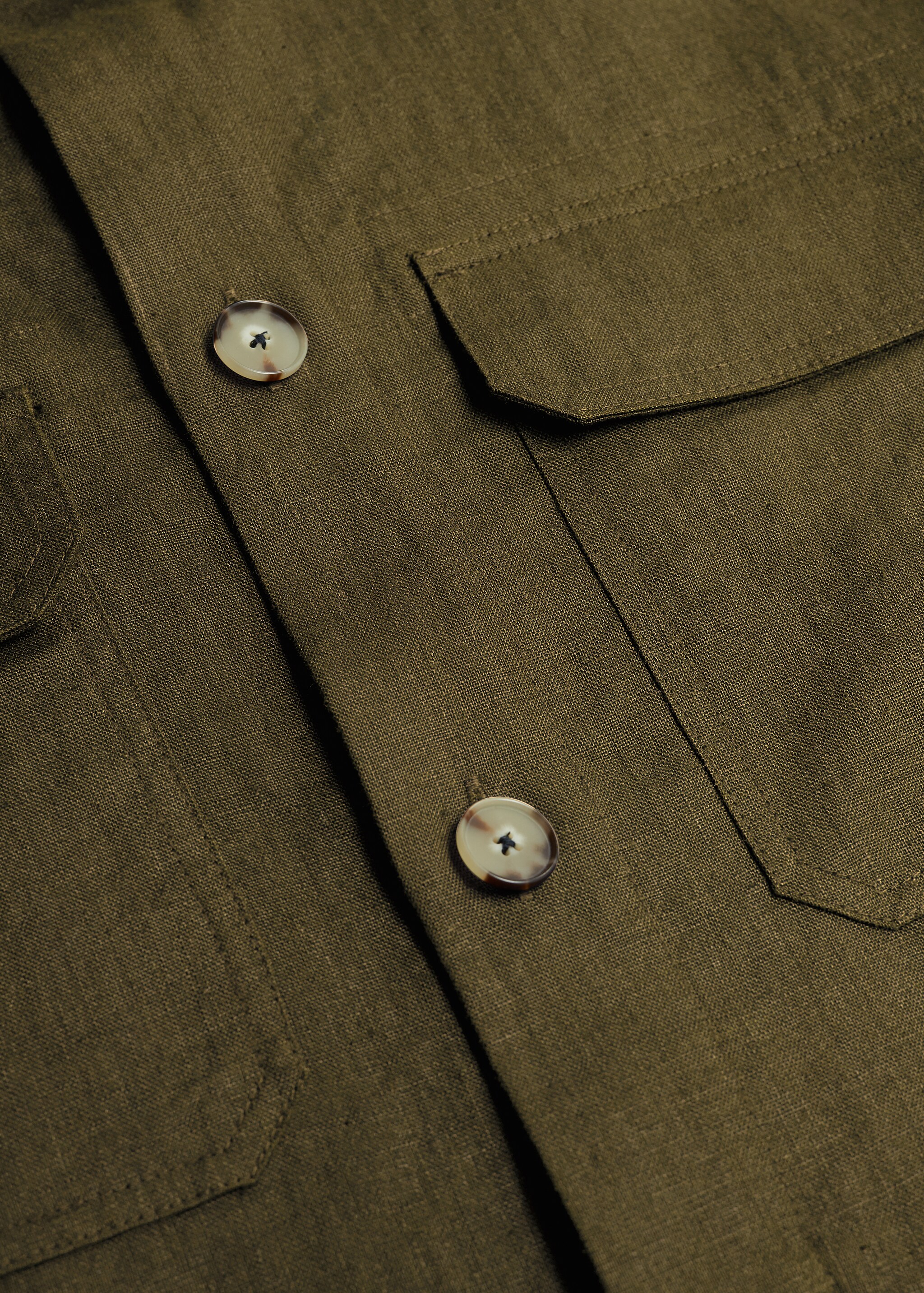 Overshirt 100% λινό τσέπες - Λεπτομέρεια του προϊόντος 7