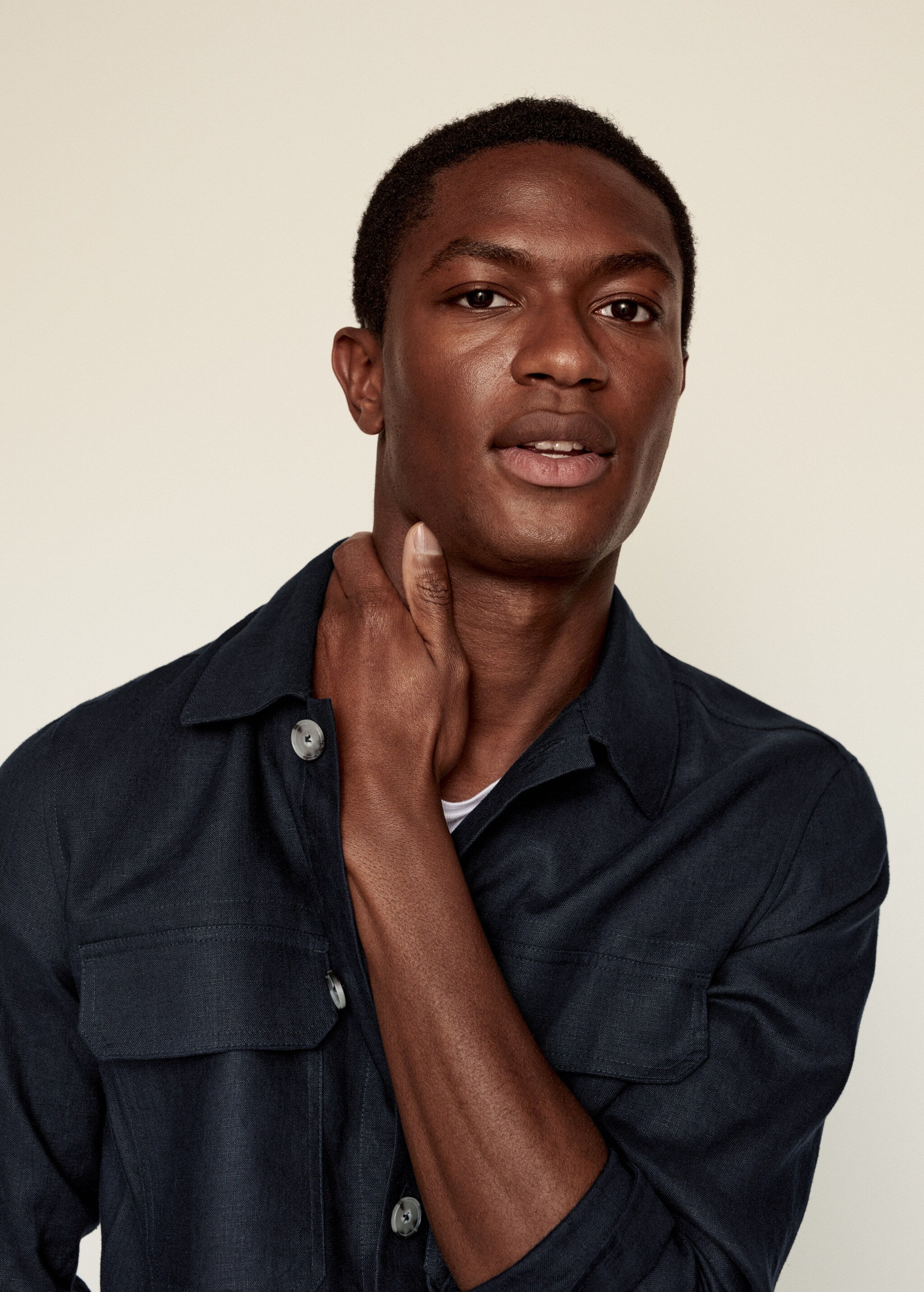 Overshirt 100% λινό τσέπες - Λεπτομέρεια του προϊόντος 3