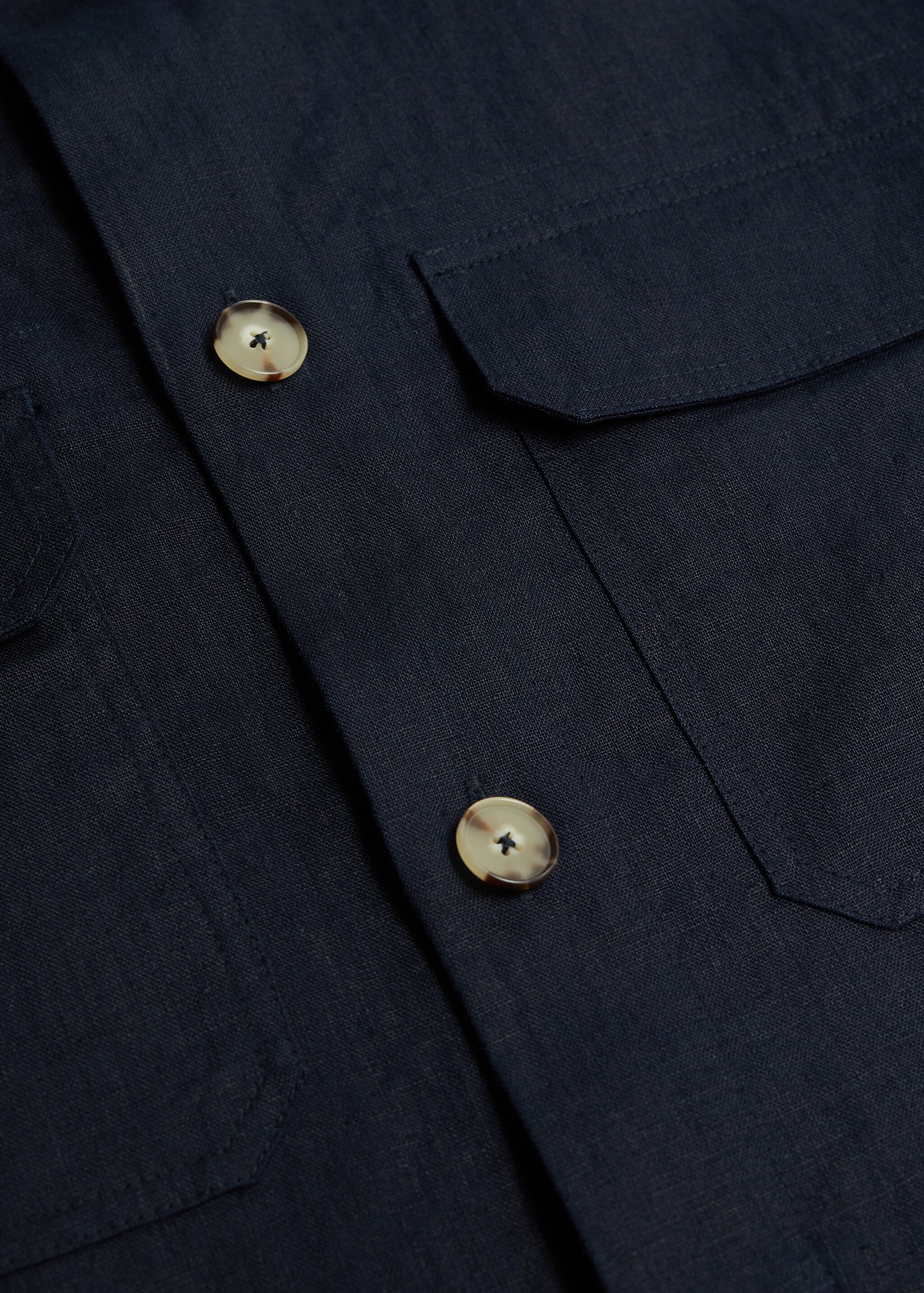 Overshirt 100% λινό τσέπες - Λεπτομέρεια του προϊόντος 7