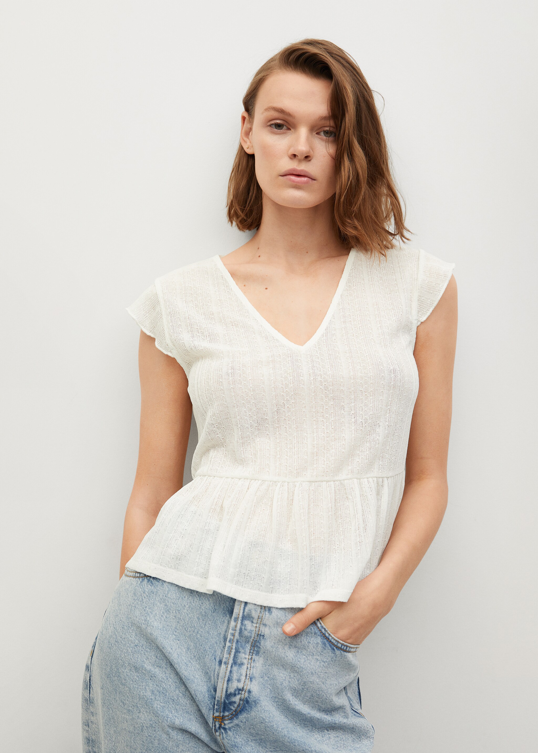 Camiseta fluida textura - Plano medio