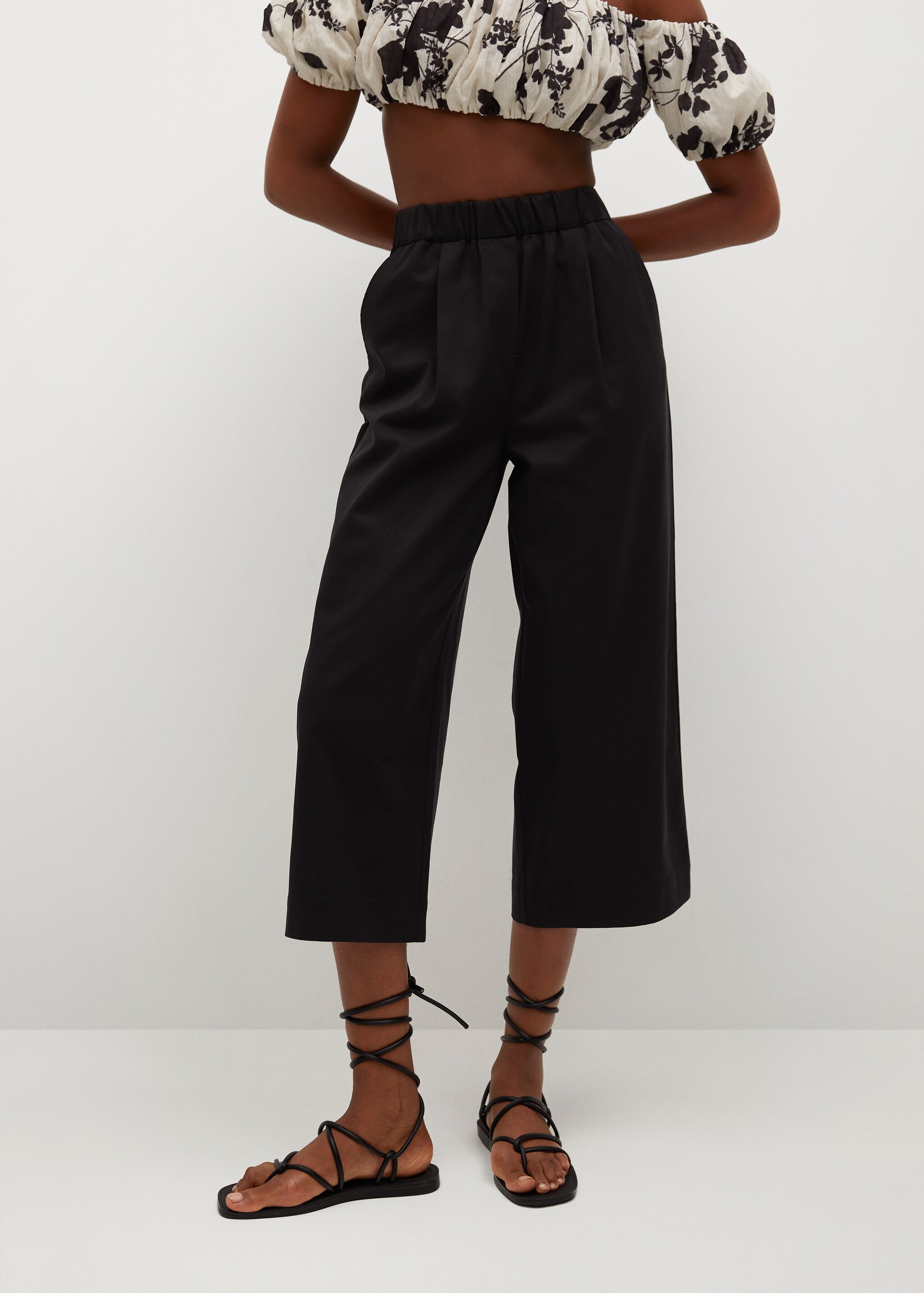 Pantalón culotte algodón - Plano medio