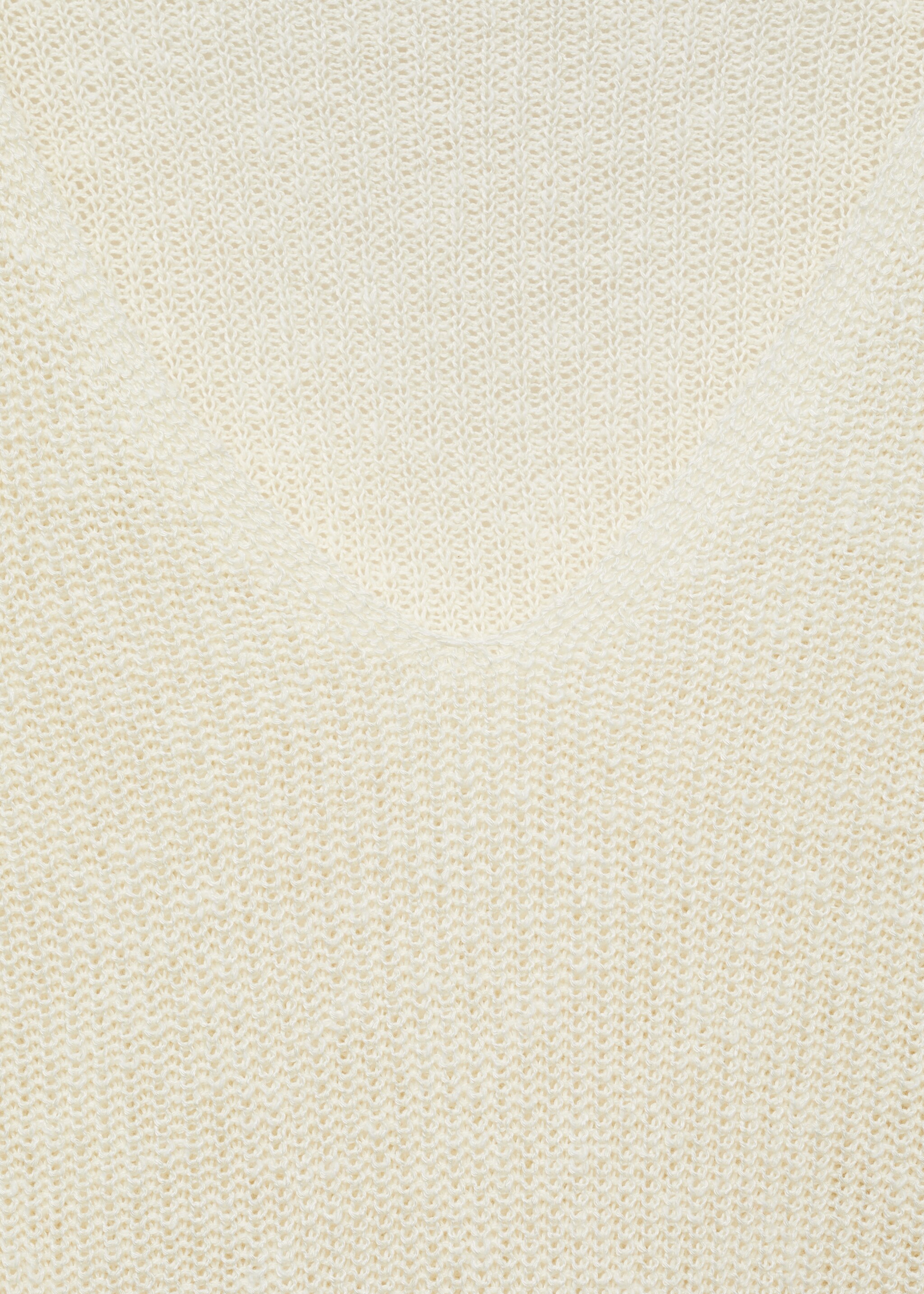 V-neck knit sweater - Details of the article 8, Ecru. Ref: 87037165-00.