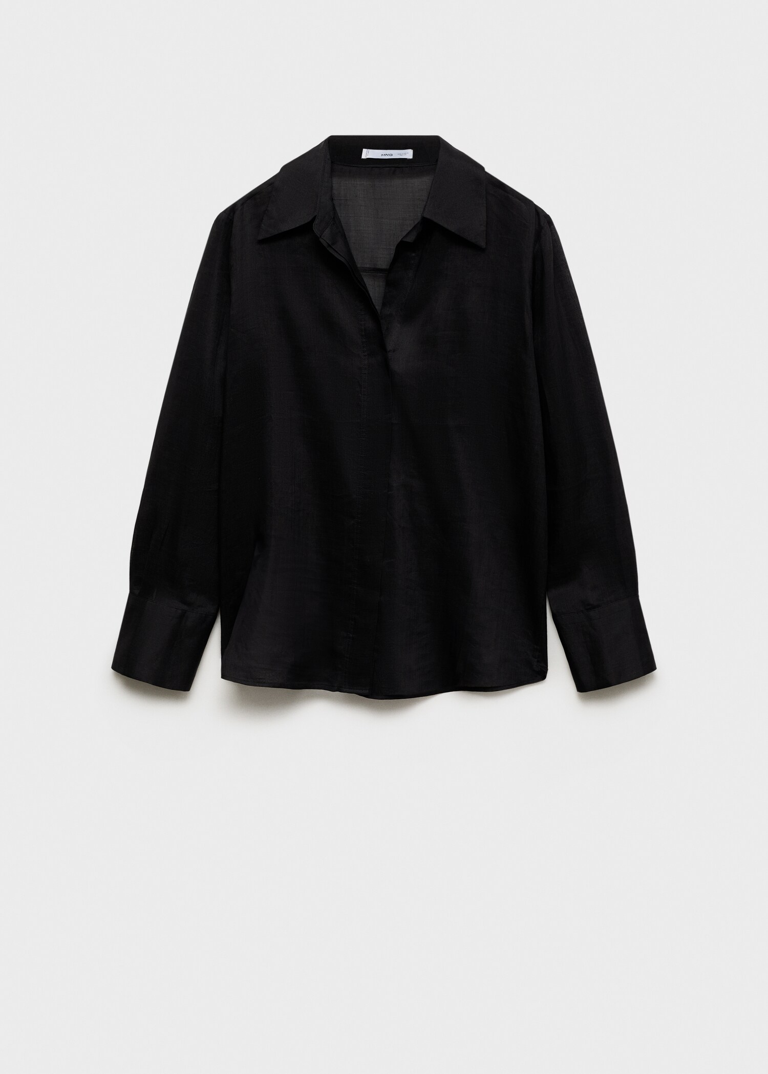 Ramie shirt with hidden buttons - Article without model