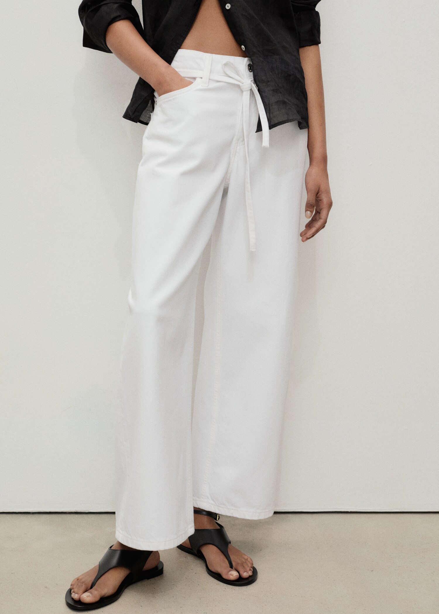 Balloon jeans with belt - Medium plane