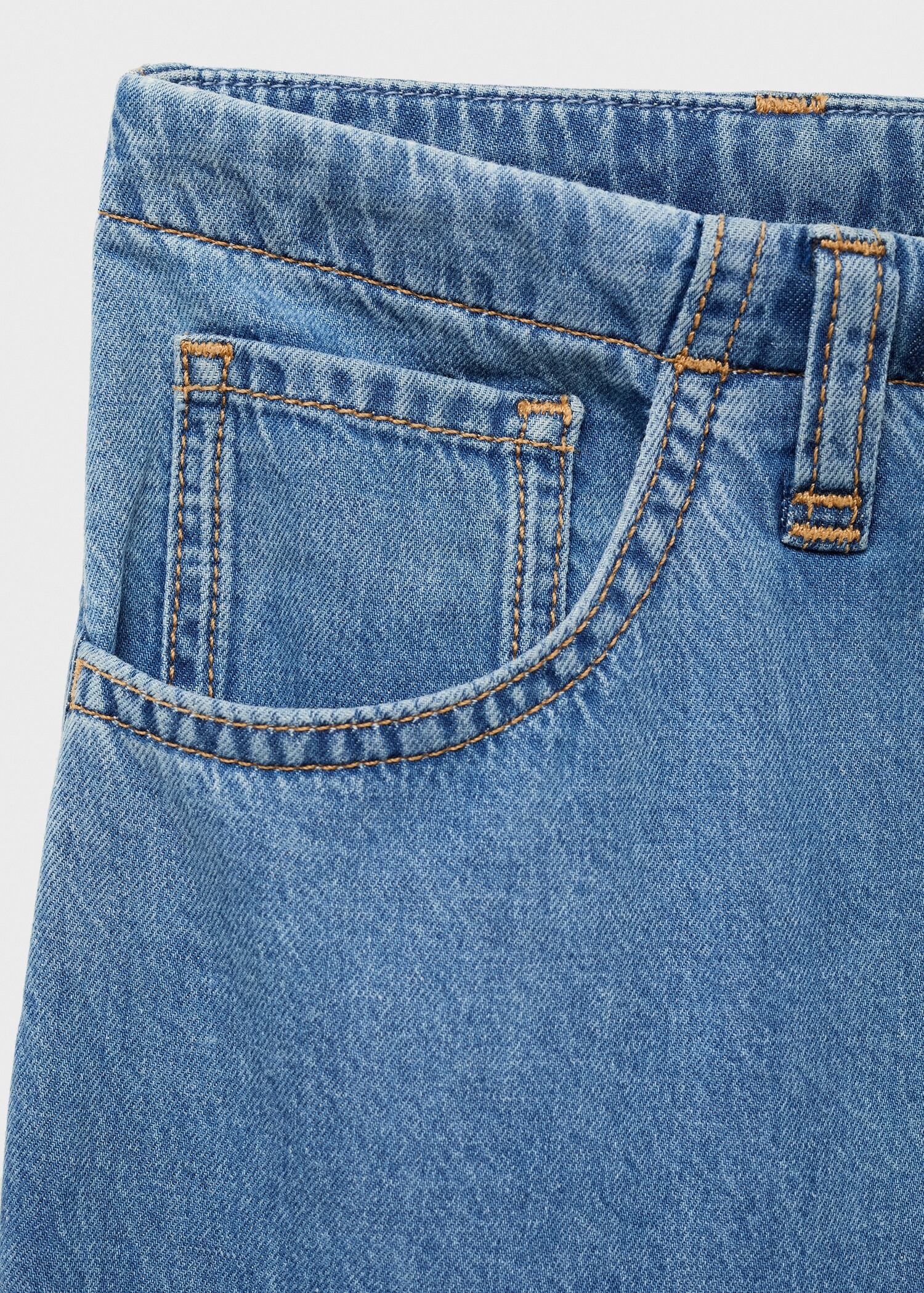 Wide-leg denim trousers with belt - Details of the article 8