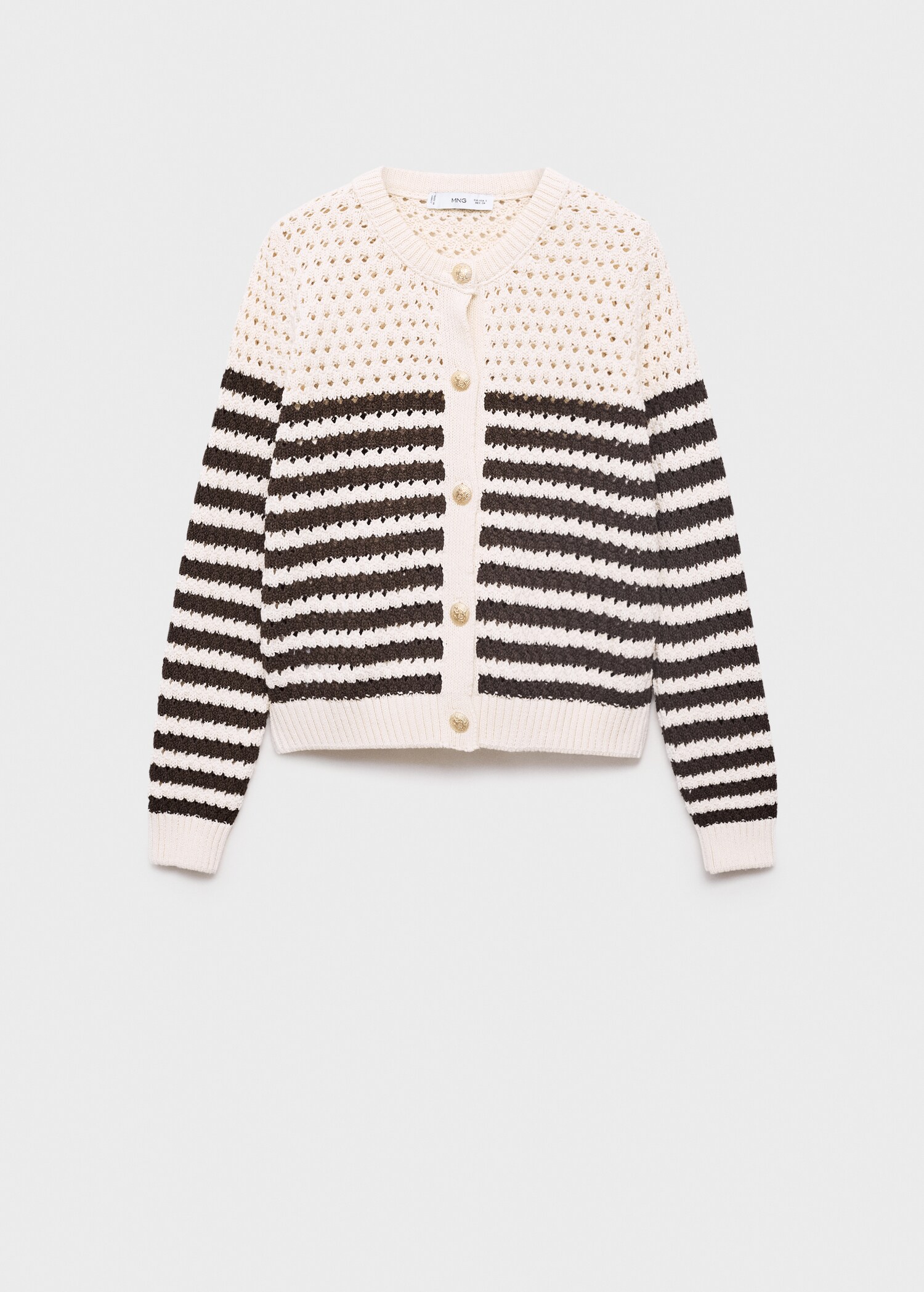 Striped openwork knitted cardigan - Article without model