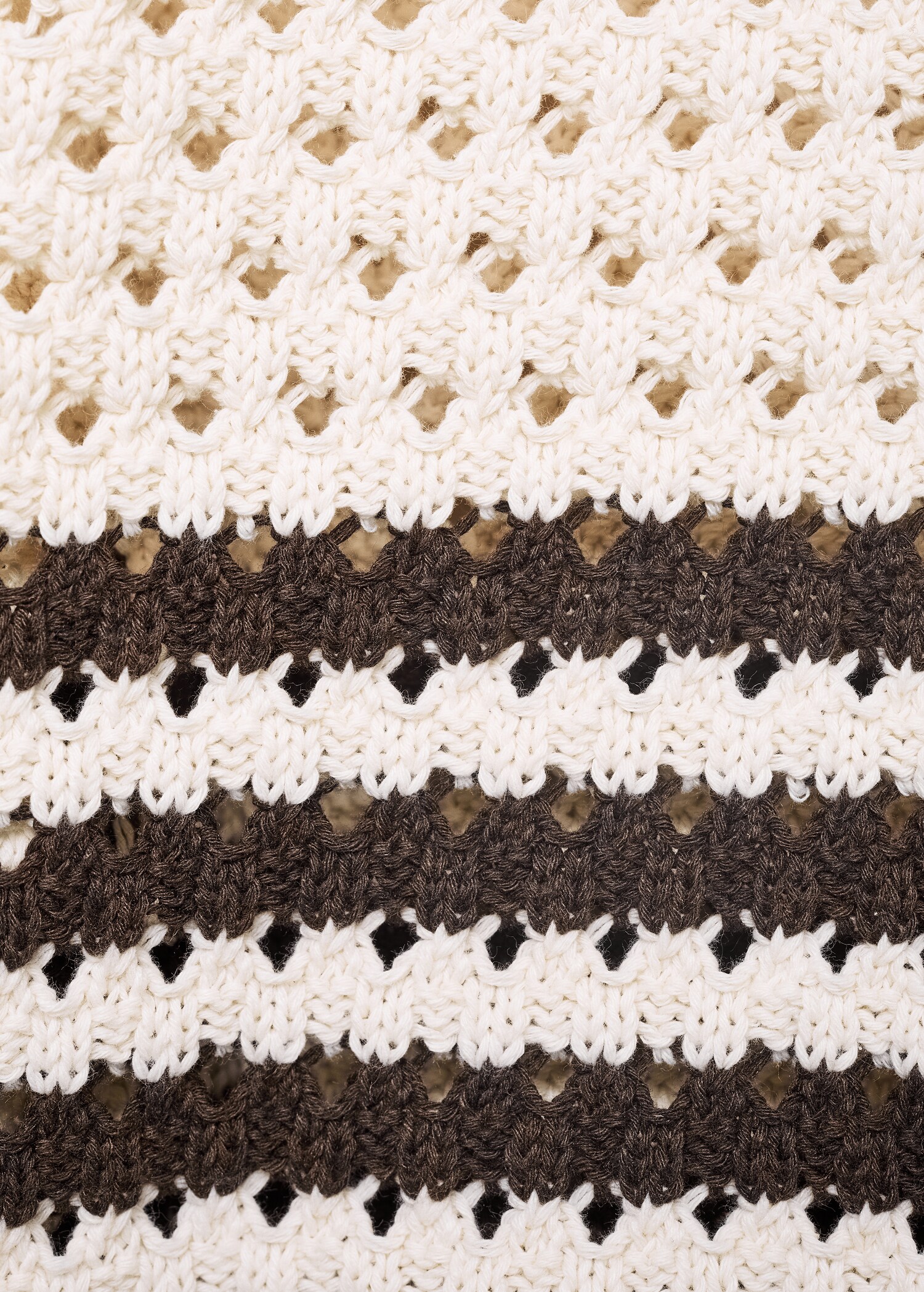 Striped openwork knitted cardigan - Details of the article 0