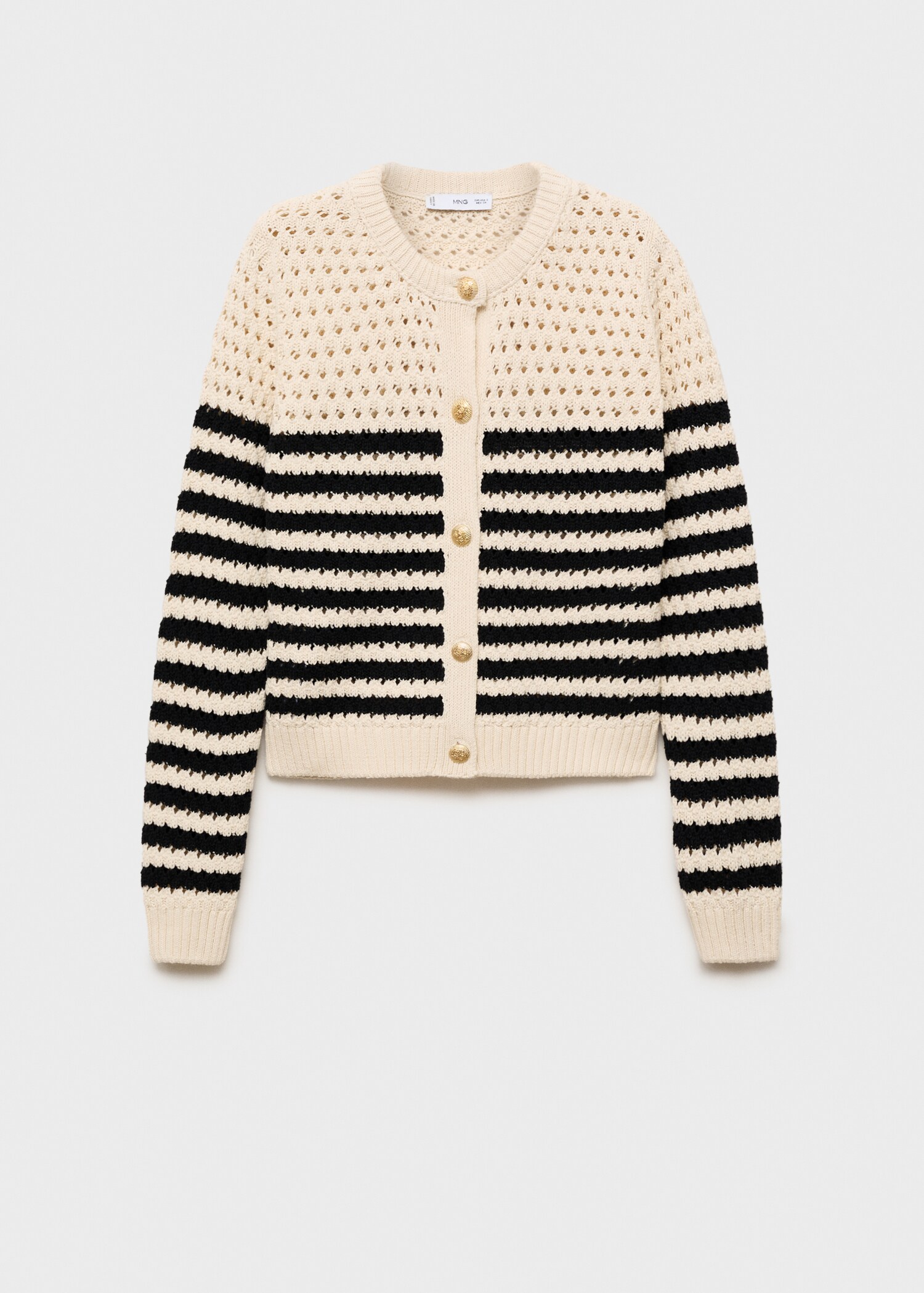 Striped openwork knitted cardigan - Article without model