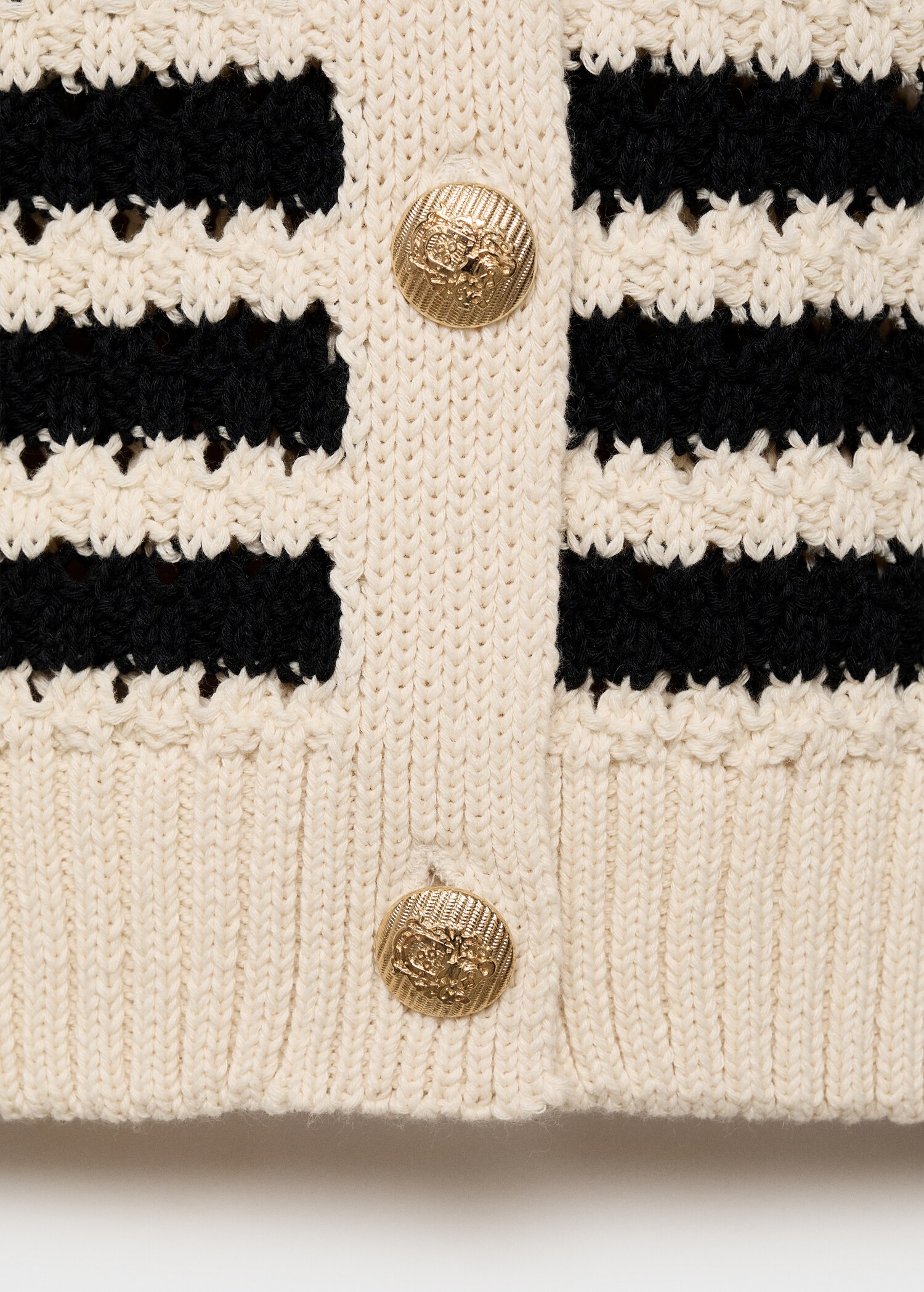 Striped openwork knitted cardigan - Details of the article 0