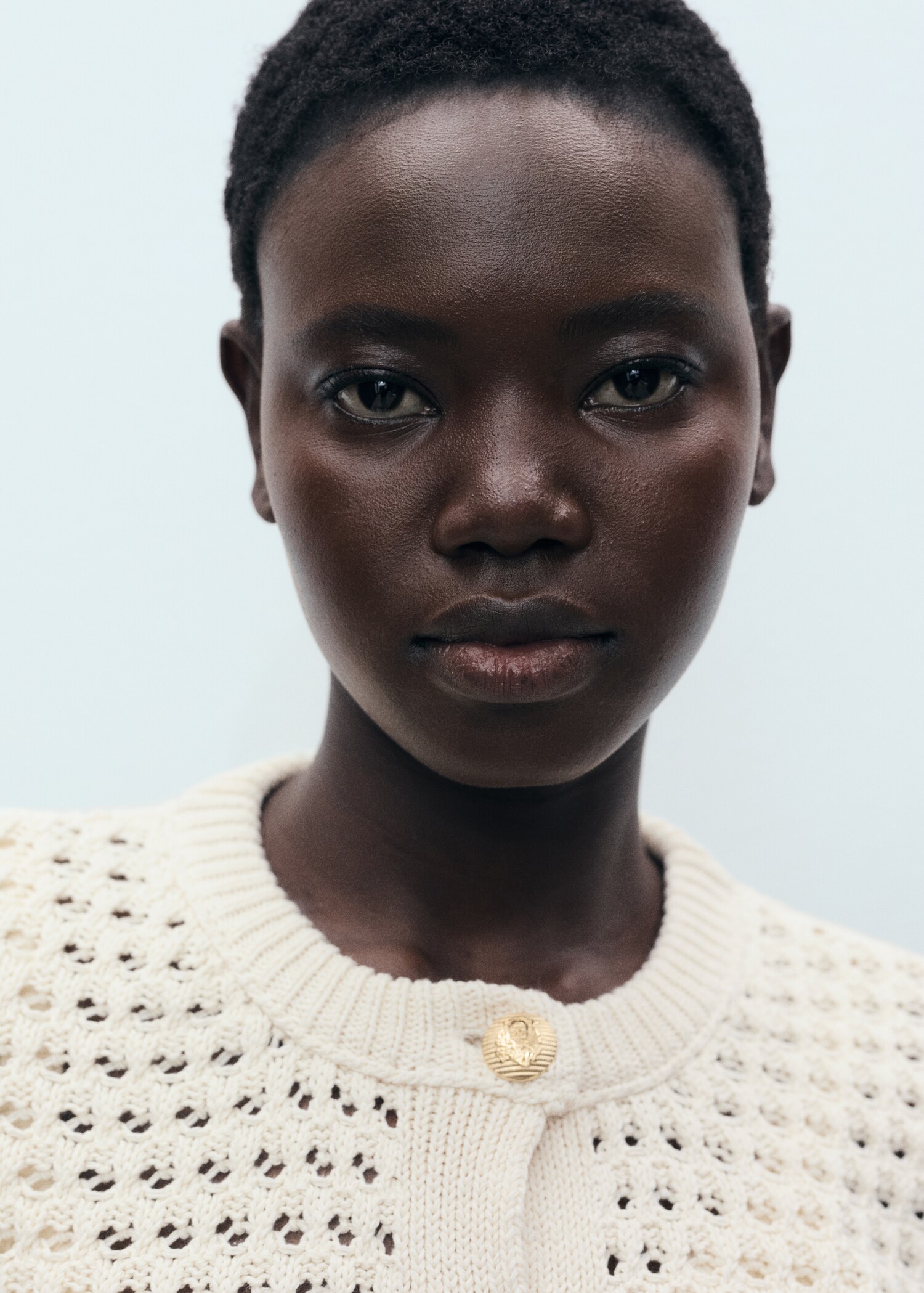 Striped openwork knitted cardigan - Details of the article 1