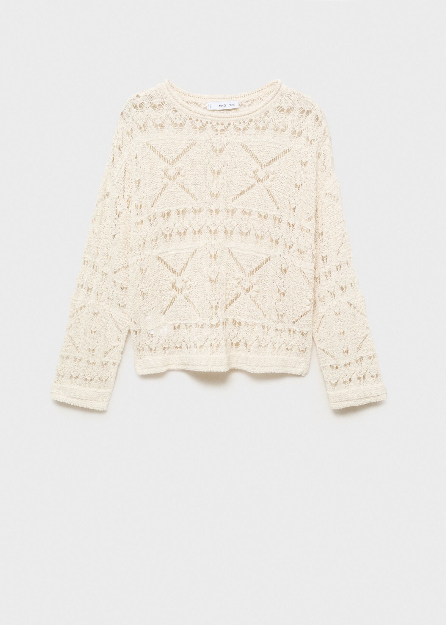 Oversized openwork knitted sweater - Article without model