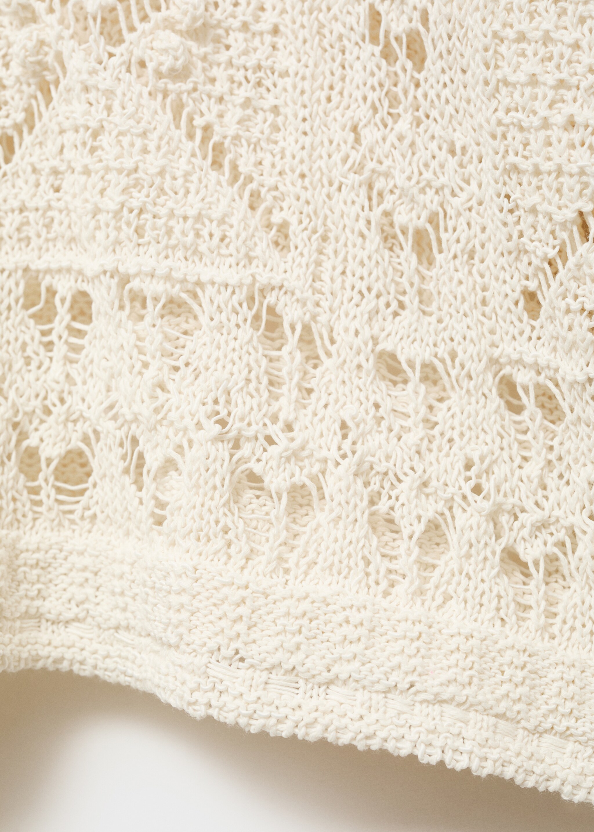 Oversized openwork knitted sweater - Details of the article 0, Ecru. Ref: 87037192-00.