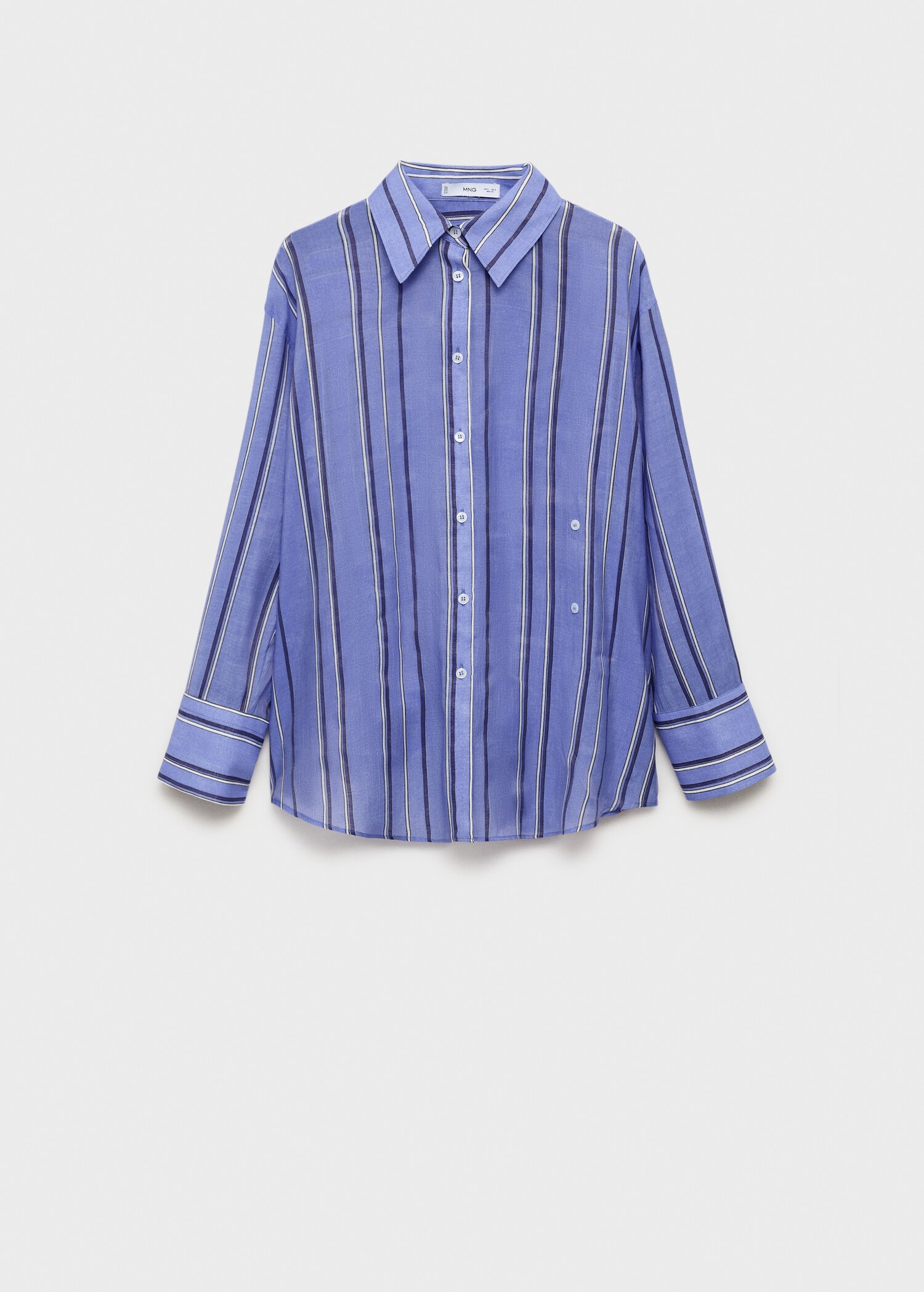Striped shirt with multi-position closure - Article without model