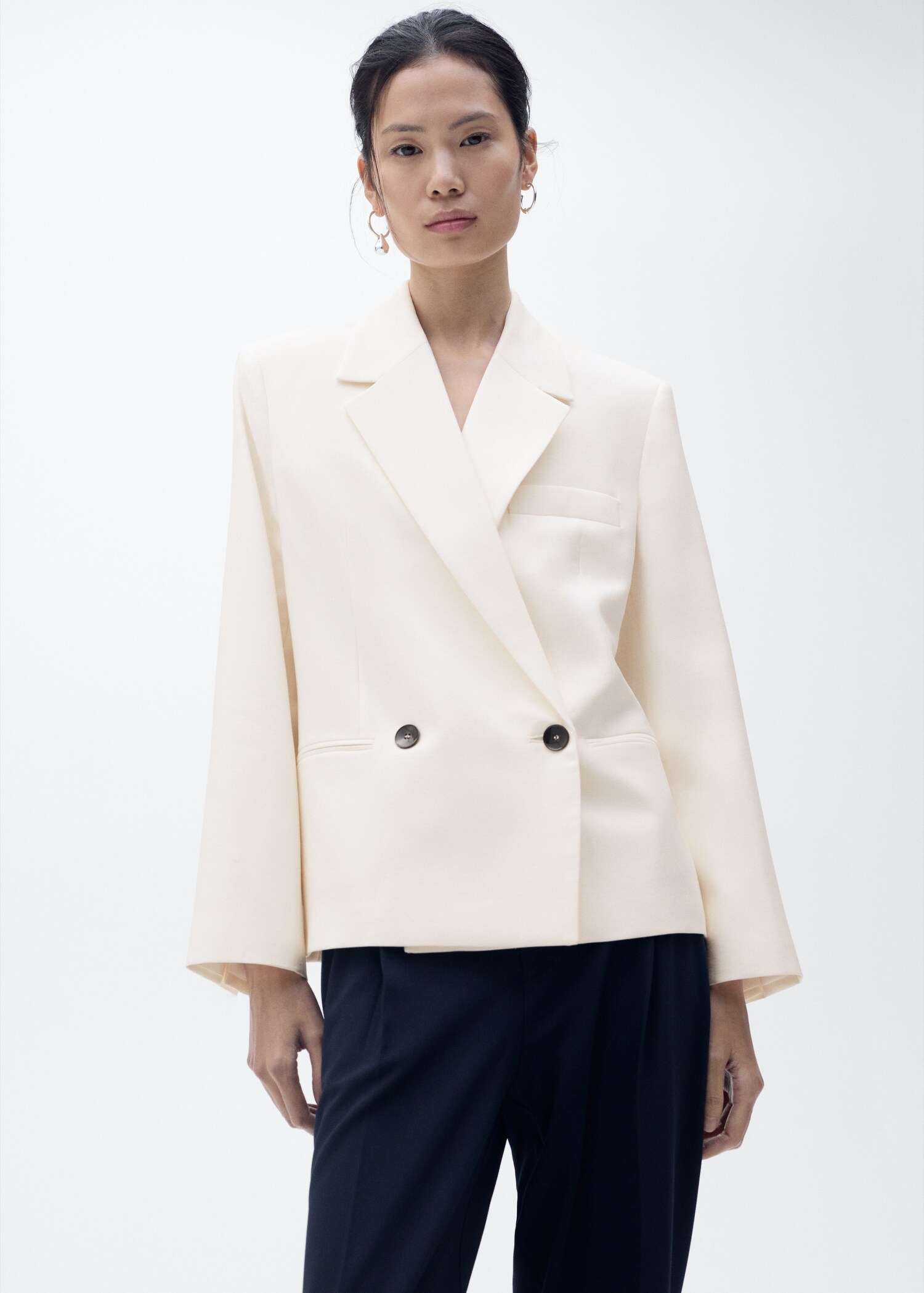 Contrasting double-breasted jacket - Medium plane