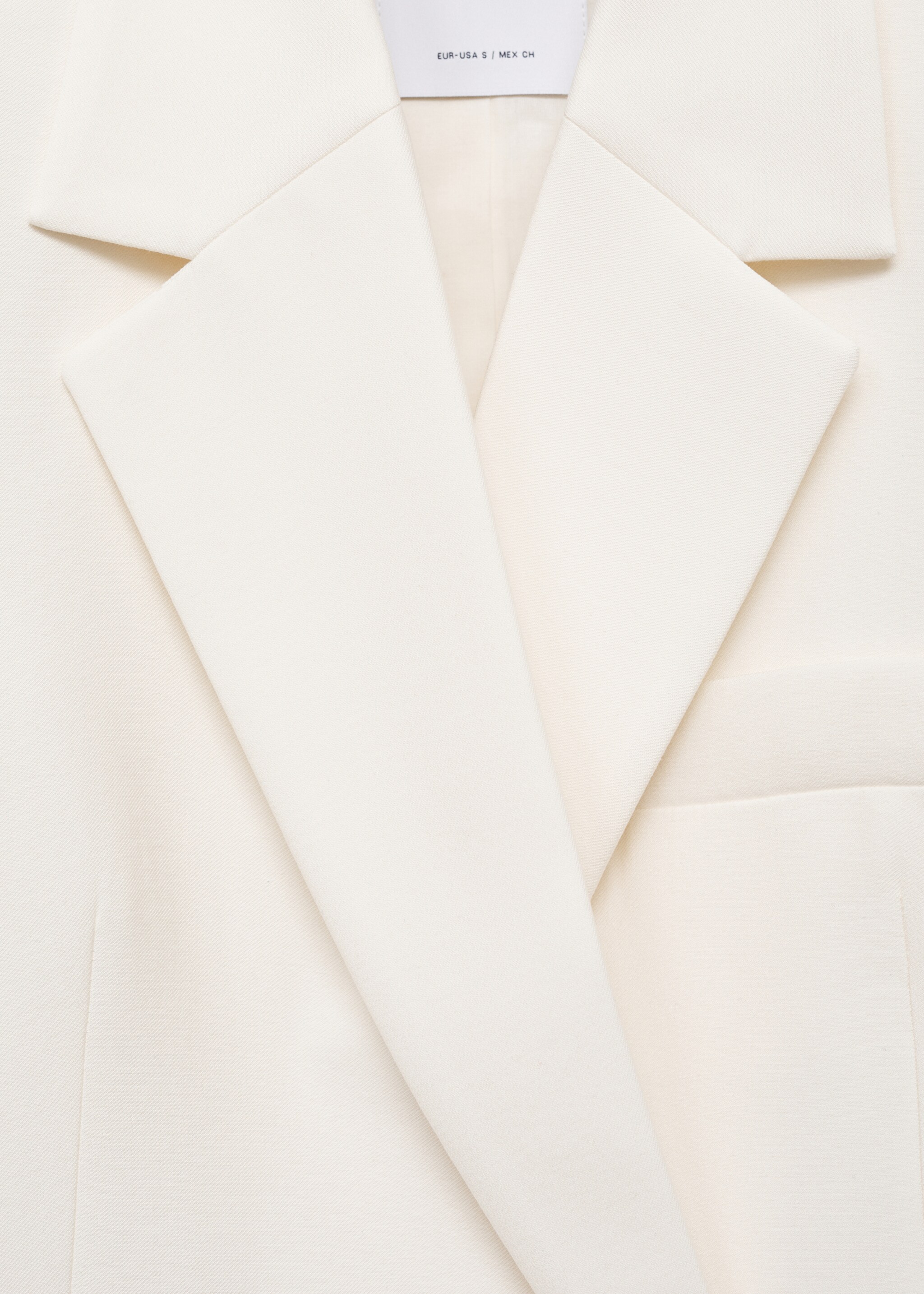 Contrasting double-breasted jacket - Details of the article 8, White. Ref: 87037196-00.