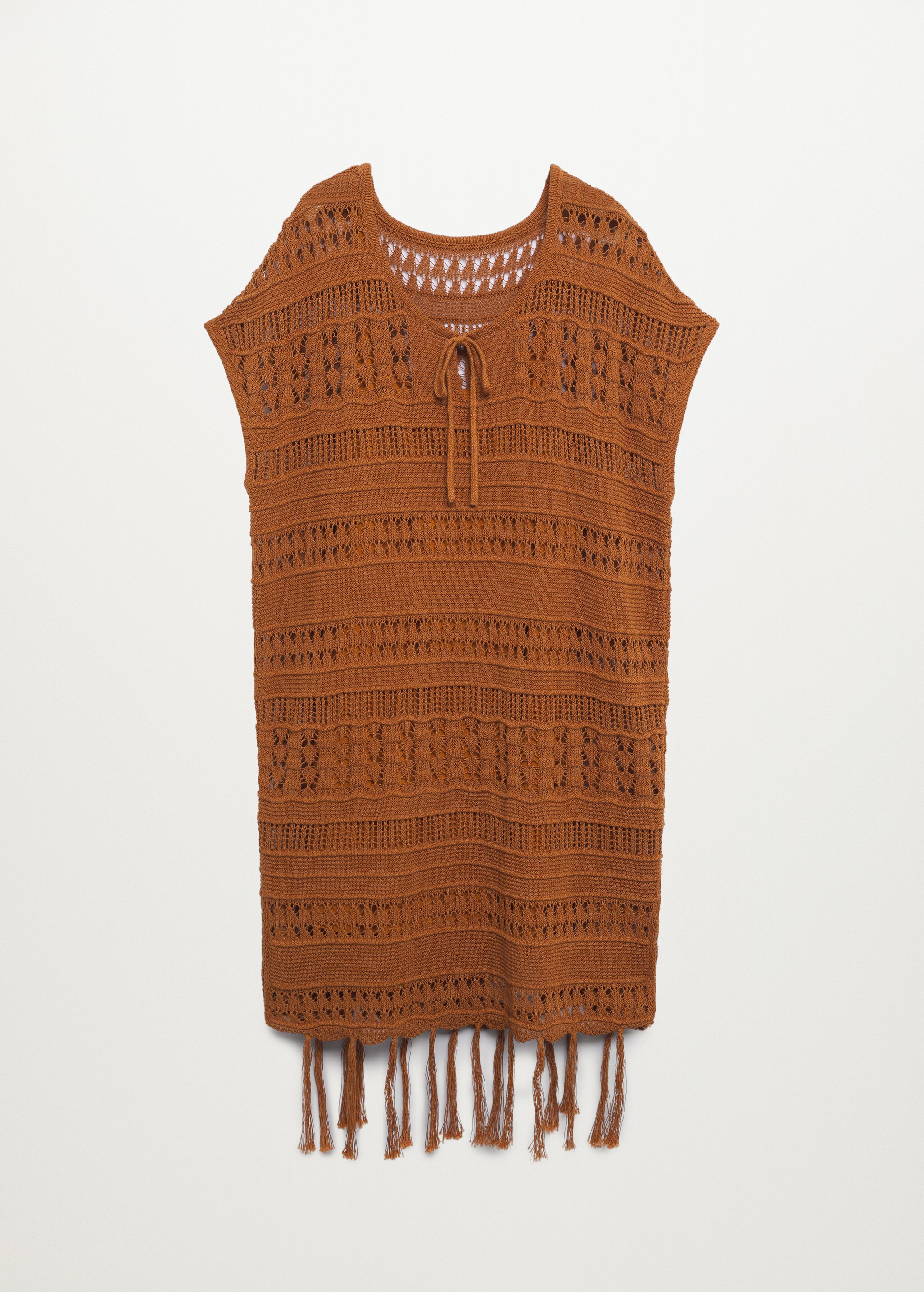 Openwork knit dress with fringes - Article without model