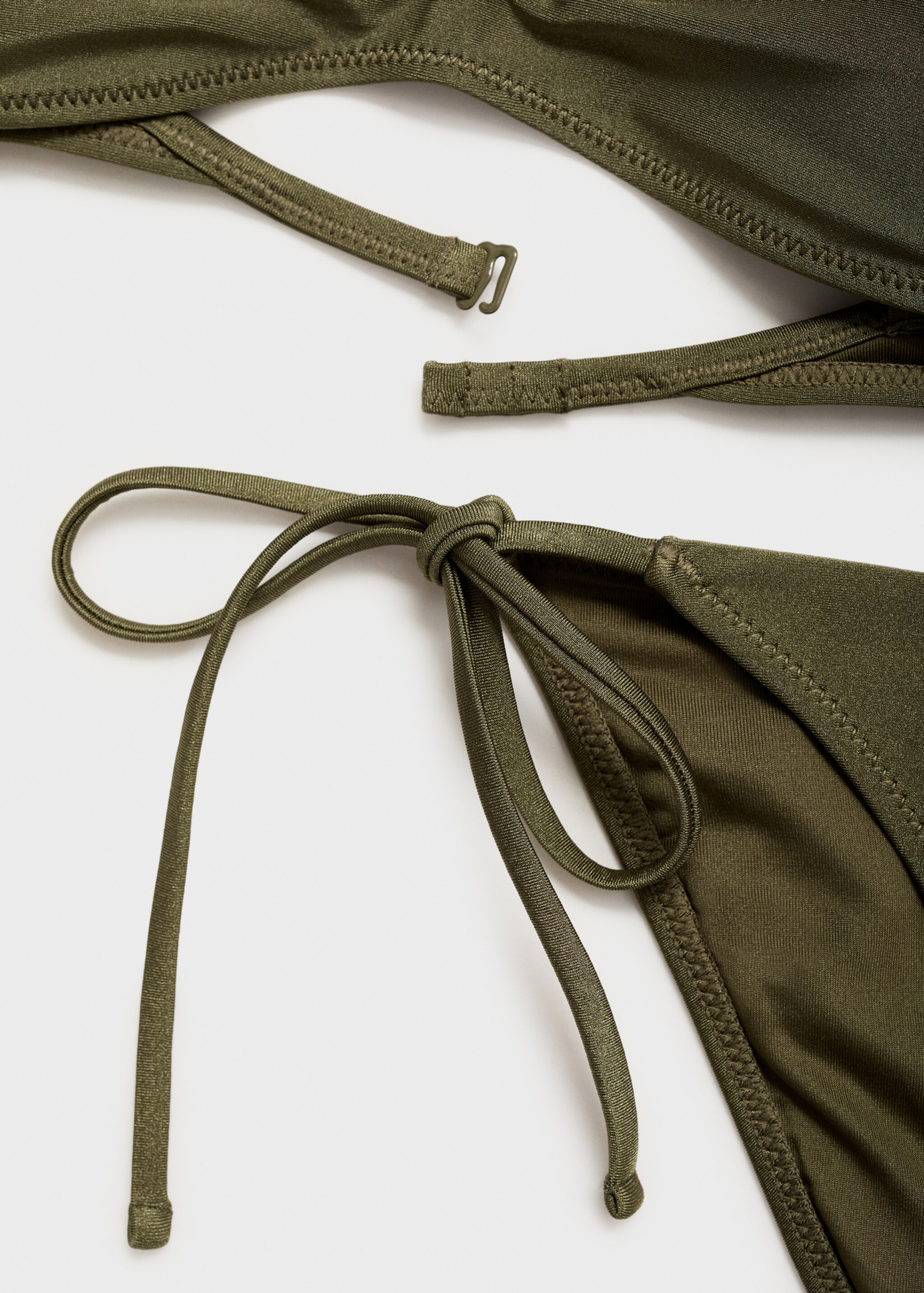 Slip bikini finitura raso - Dettaglio dell'articolo 0, Kaki. Ref: 87037685-00.