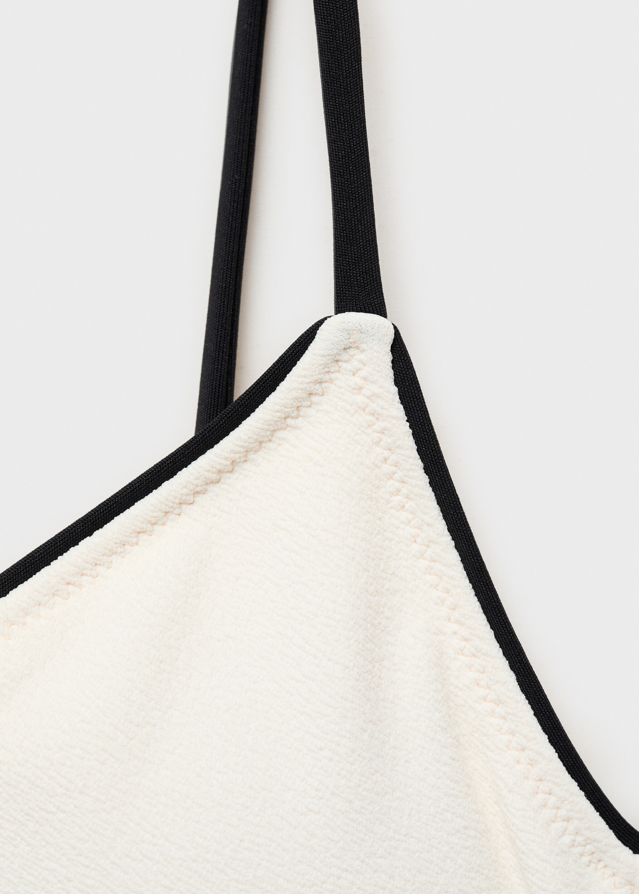 Top bikini cu margini în contrast - Detaliu al articolului 8, Alb. Ref: 87037686-00.