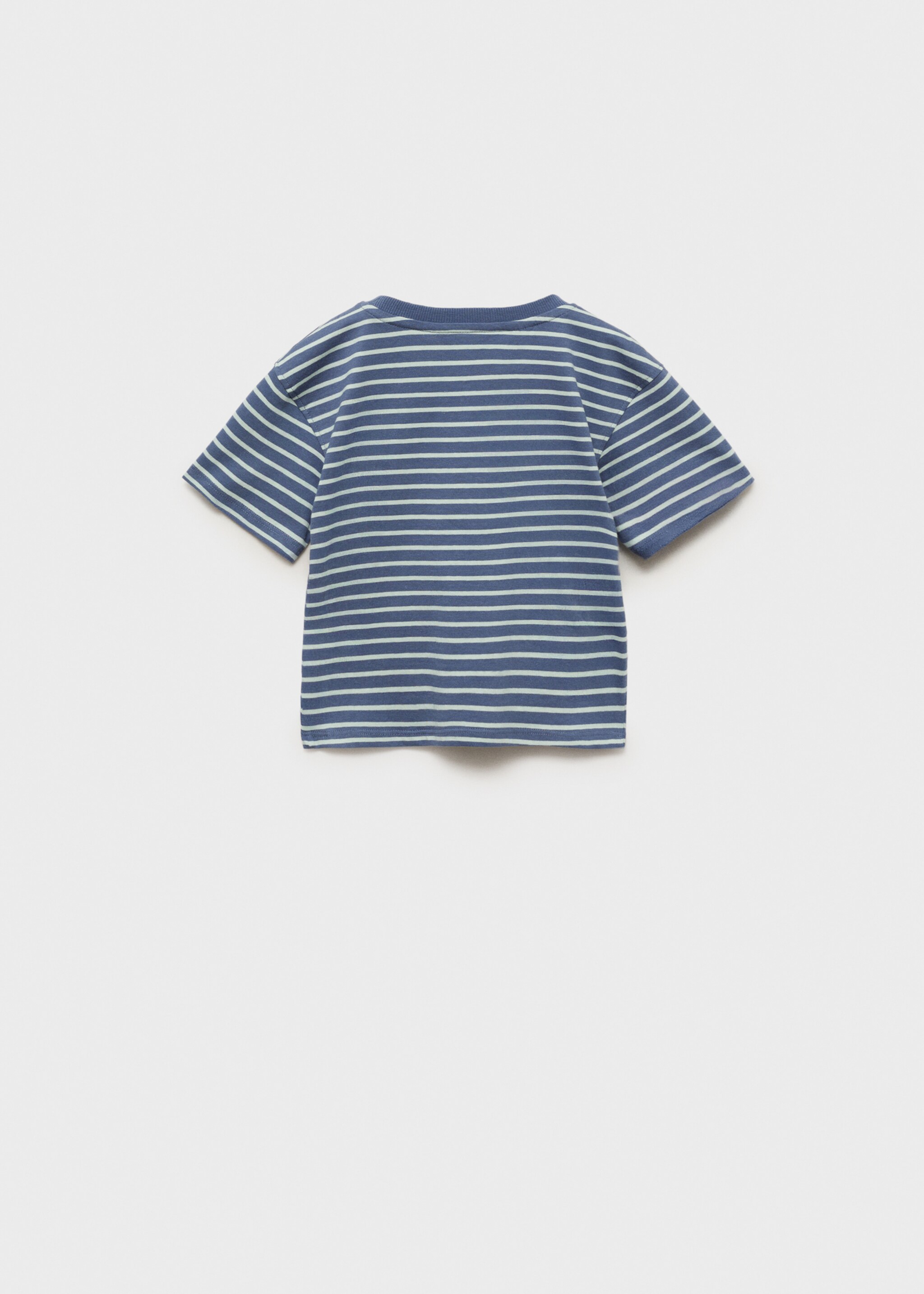 Gestreept katoenen T-shirt - Achterkant van het artikel, Pastelgroen. Ref: 87037690-00.