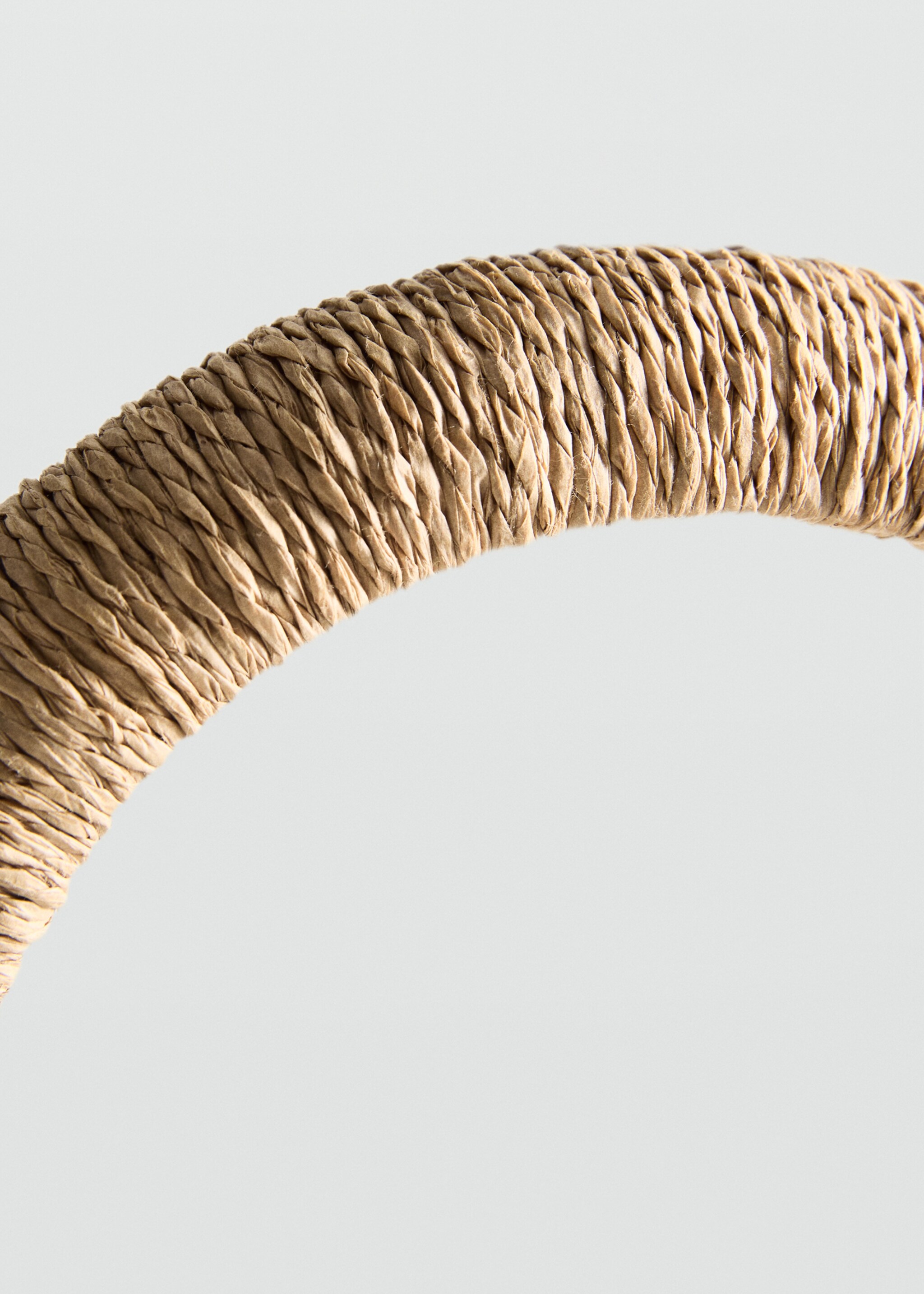 Natural fibre headband - Details of the article 1, Beige. Ref: 87037691-00.