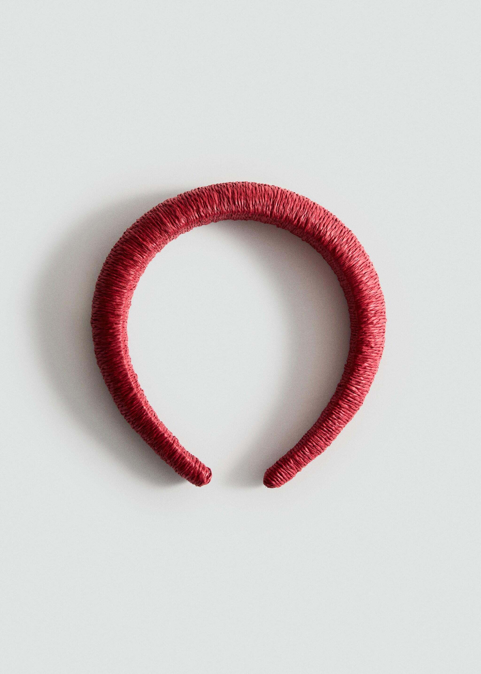 Natural fibre headband - Article without model, Red. Ref: 87037691-00.