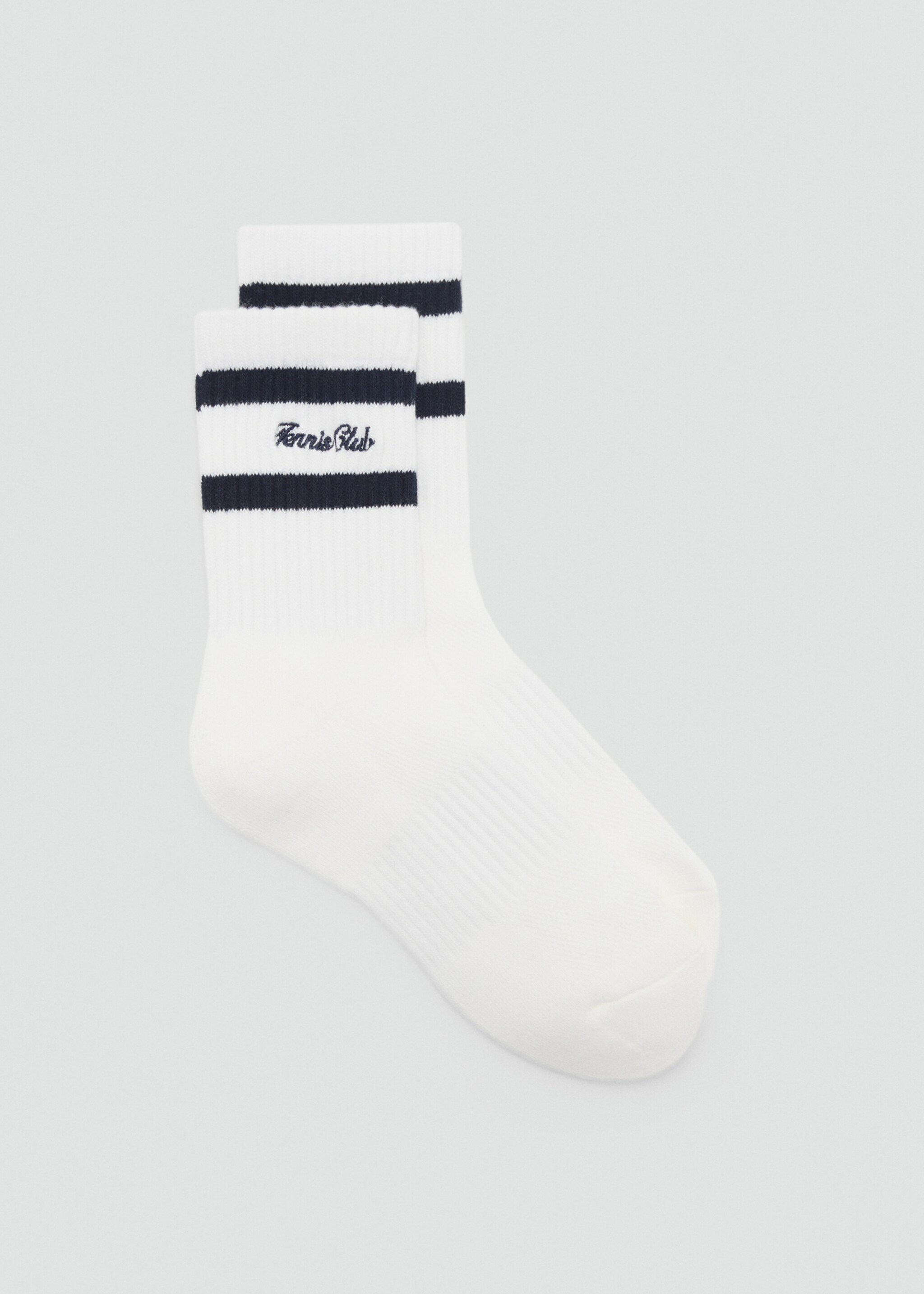 Chaussettes rayées avec message brodé - Article sans modèle, Bleu marine. Ref: 87037707-00.