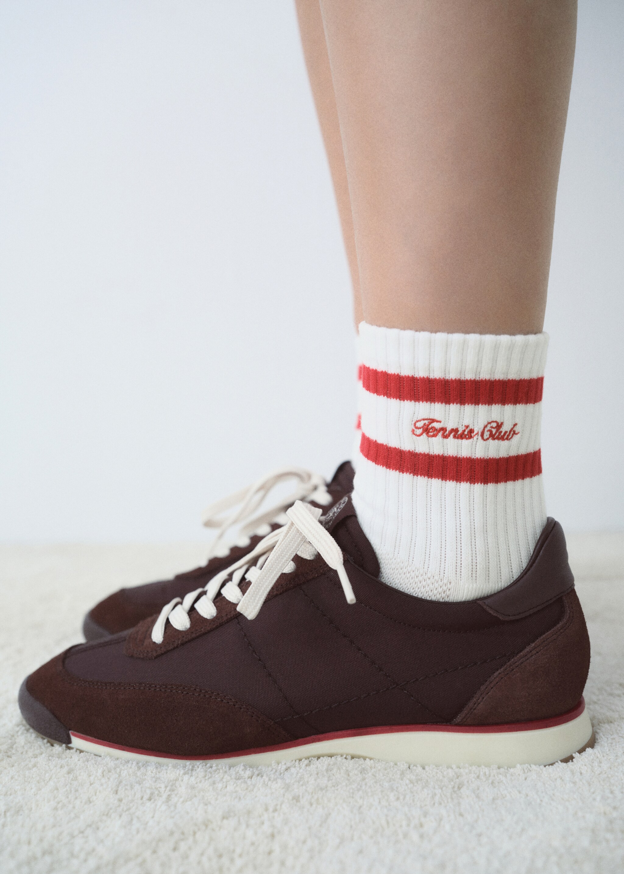 Chaussettes rayées avec message brodé - Détail de l'article 9, Rouge. Ref: 87037707-00.
