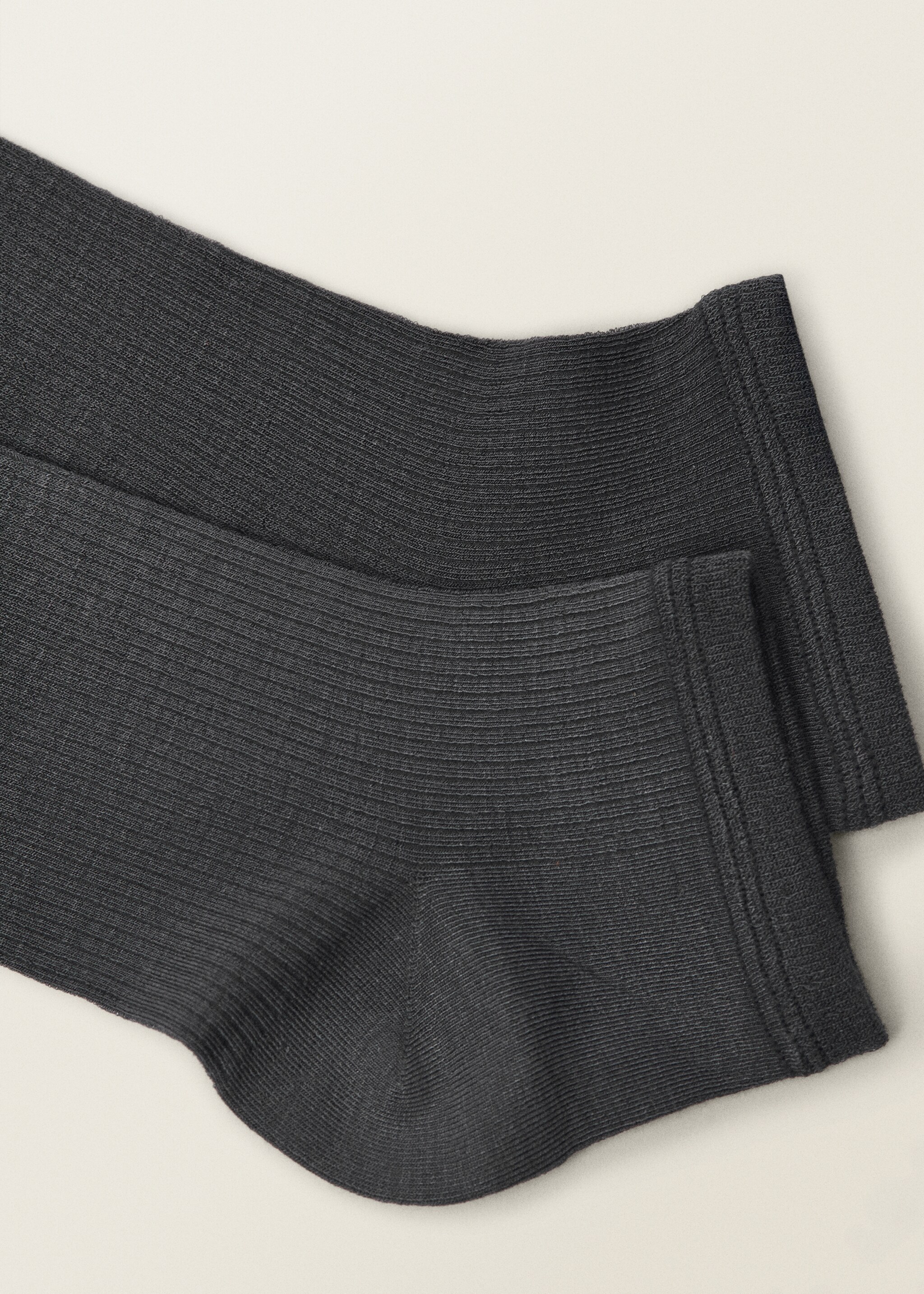 Long socks with opening - Details of the article 1, Charcoal. Ref: 87037711-00.