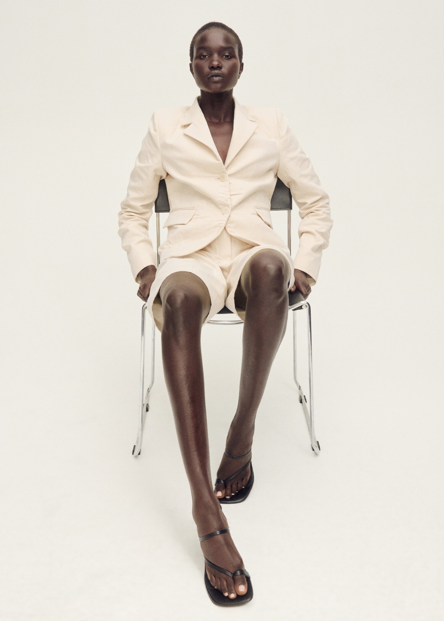 Blazer de costume lin mélangé effet froissé - Détail de l'article 2