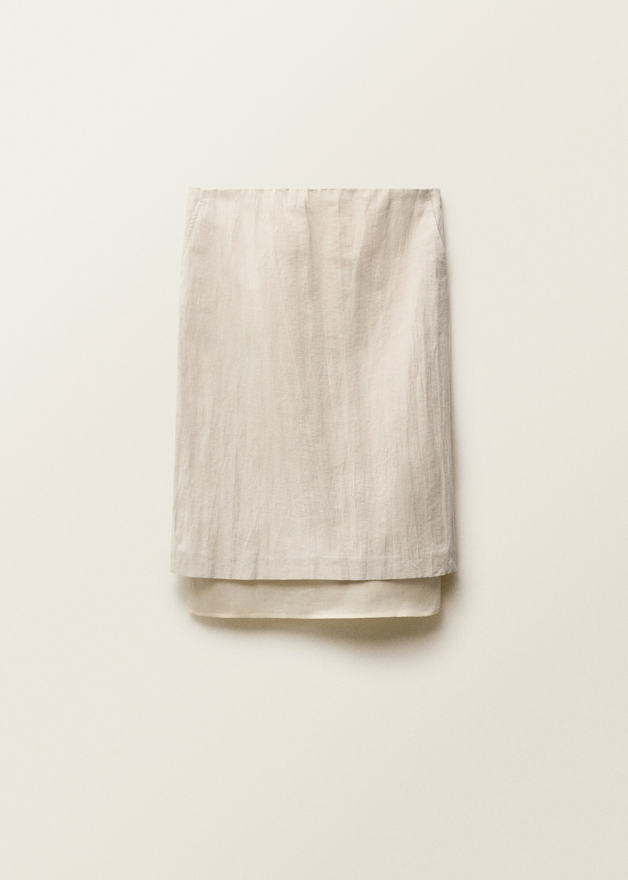 Jupe midi en lin mélangé combinée - Article sans modèle, Gris clair/pastel. Ref: 87037718-00.