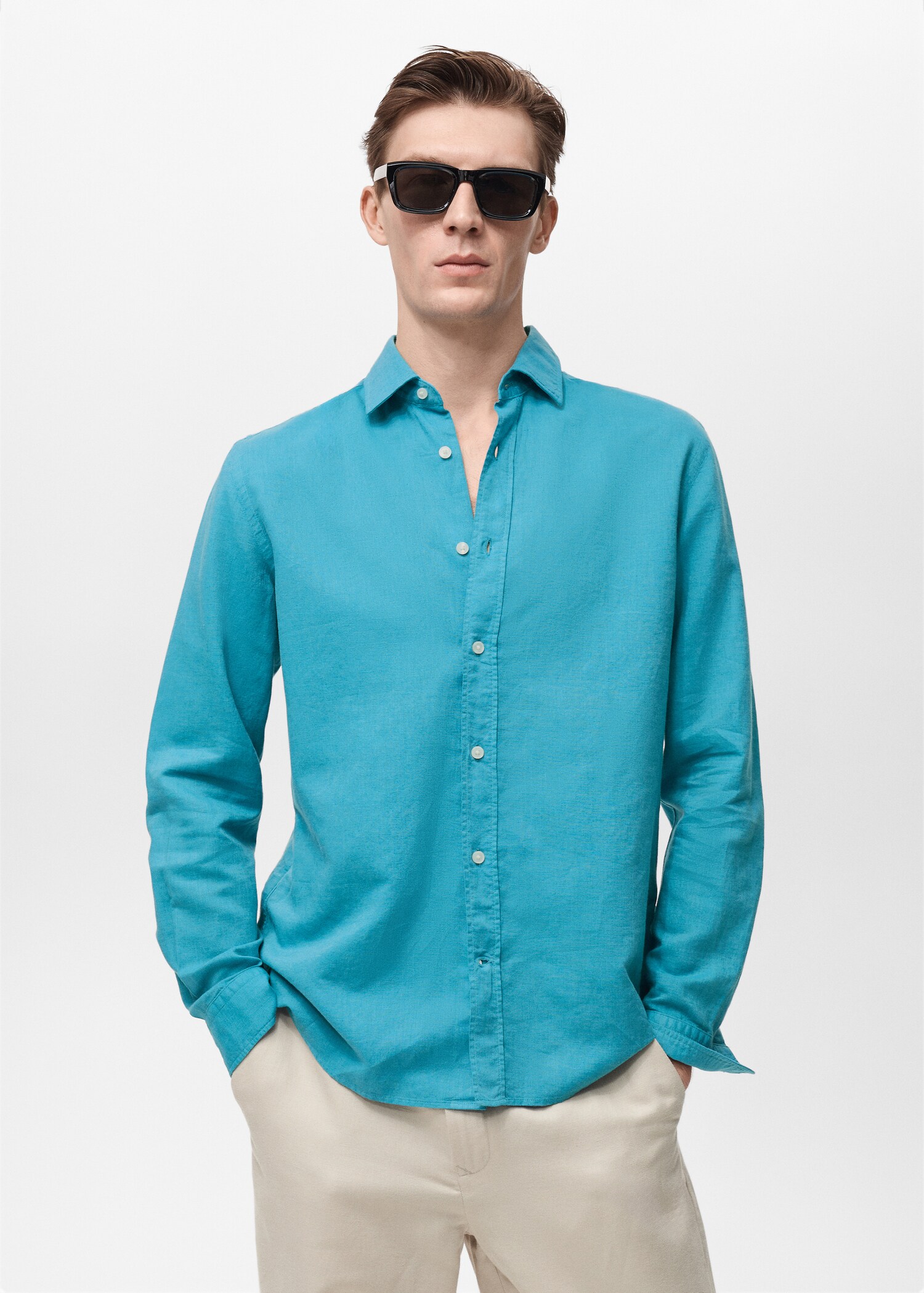 Linen-blend shirt - Medium plane