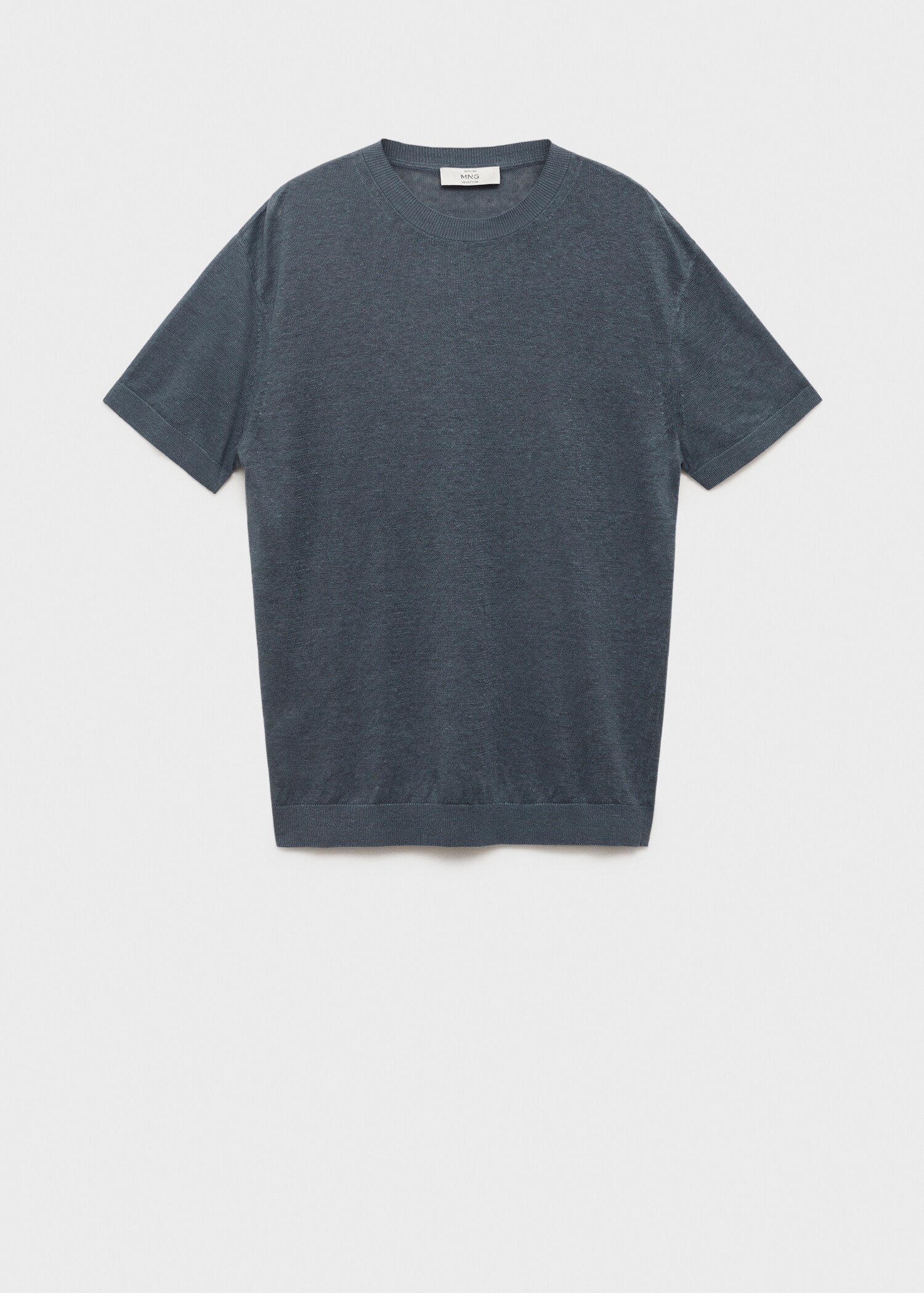 100% linen t-shirt with ribbed trim - Article without model