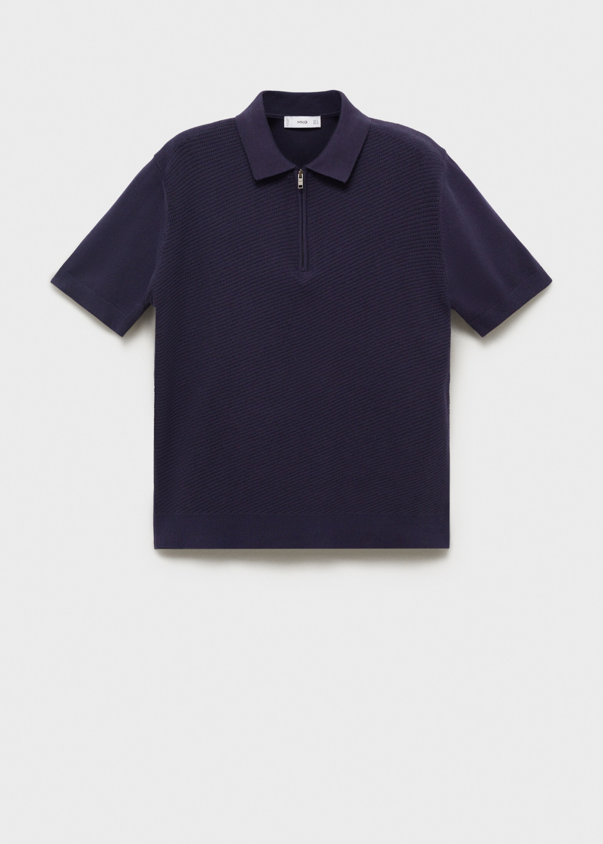 Polo punto calado cremallera - Artículo sin modelo, Azul marino. Ref: 87037899-00.