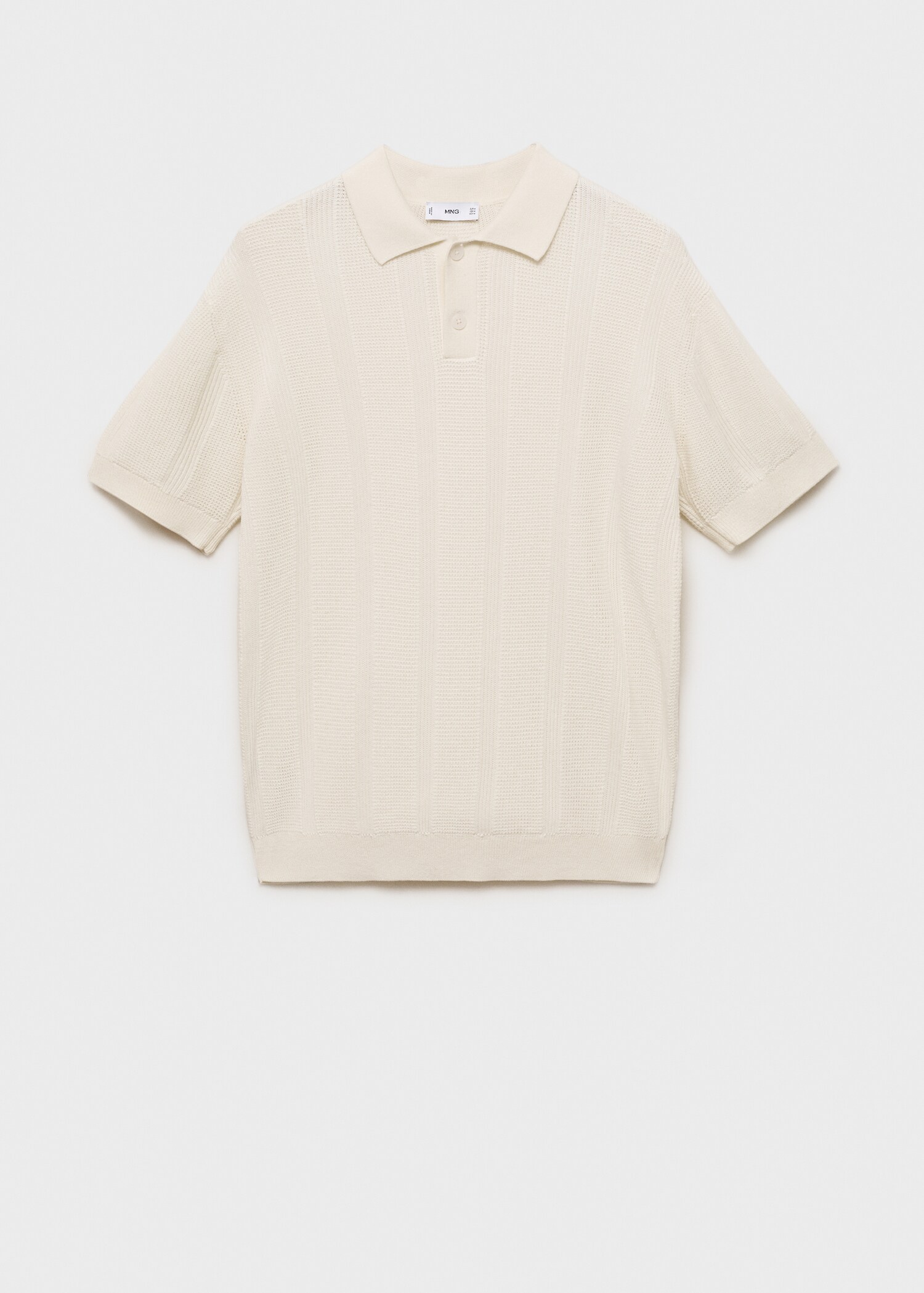 Striped openwork knitte polo shirt - Article without model