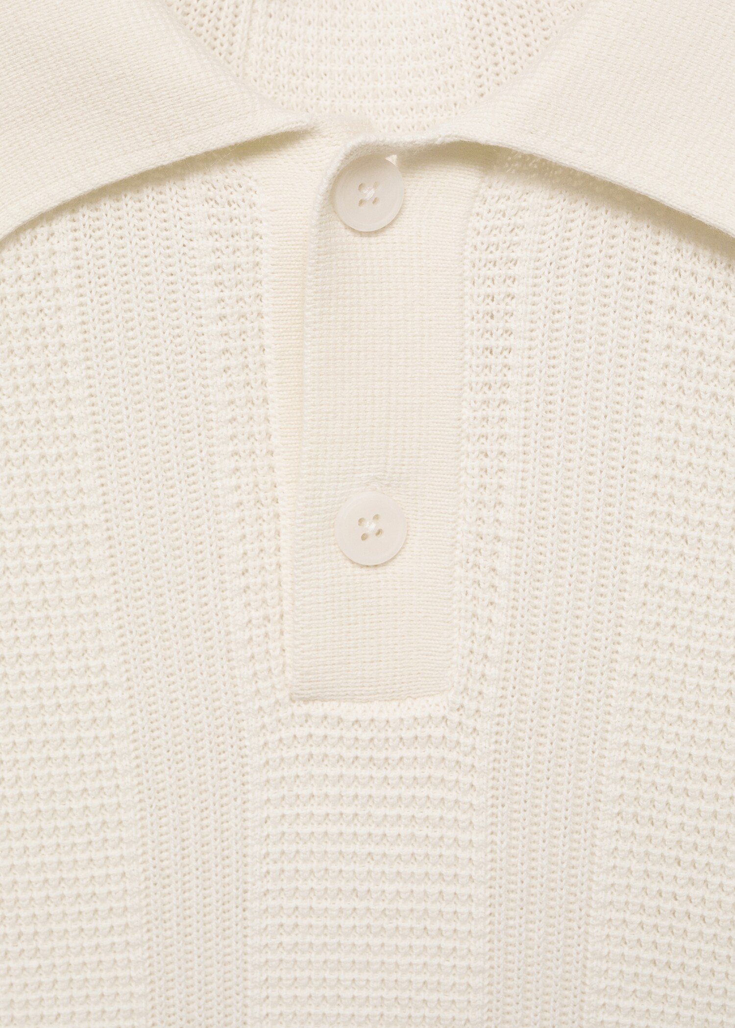 Striped openwork knitte polo shirt - Details of the article 8