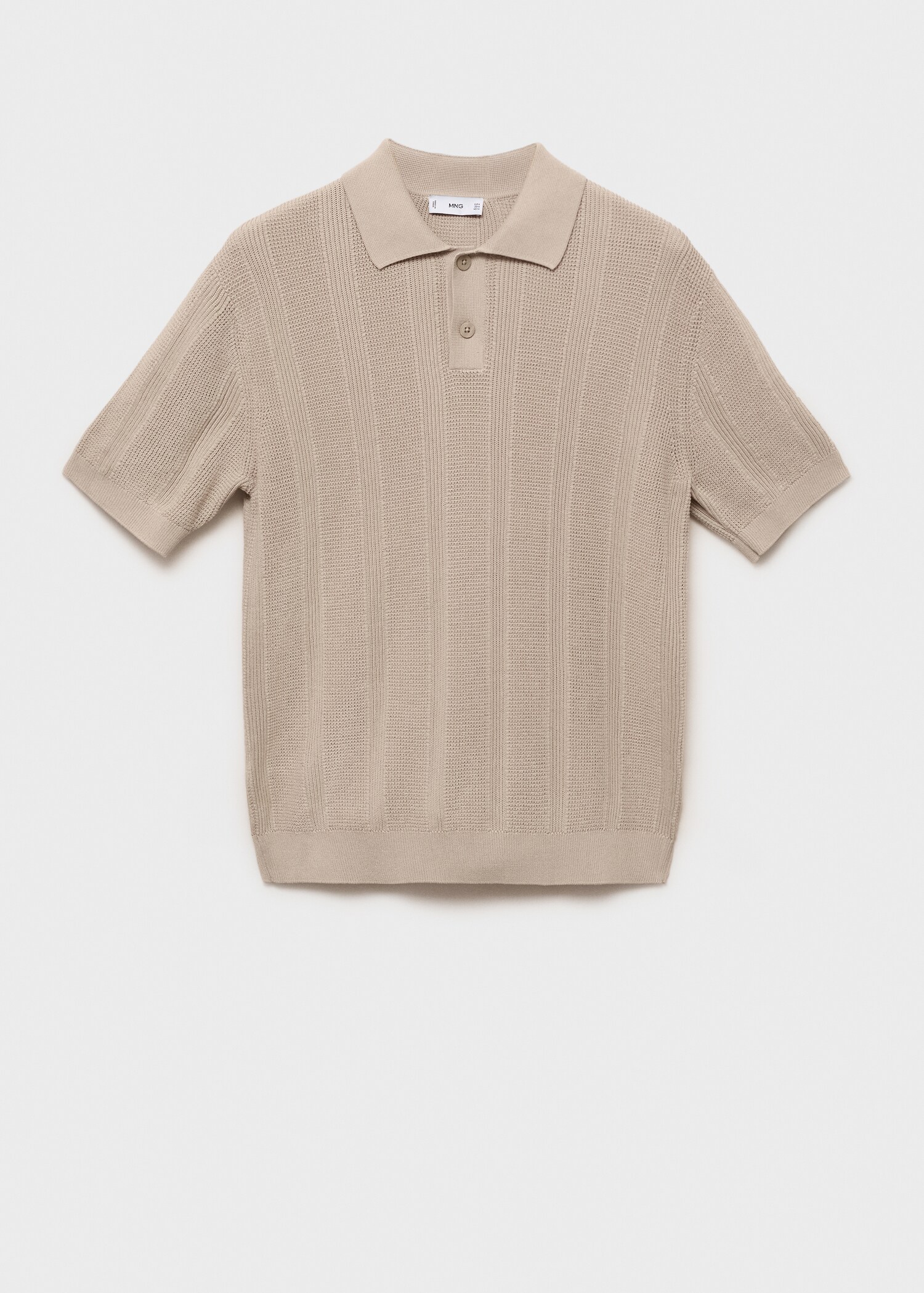 Striped openwork knitte polo shirt - Article without model