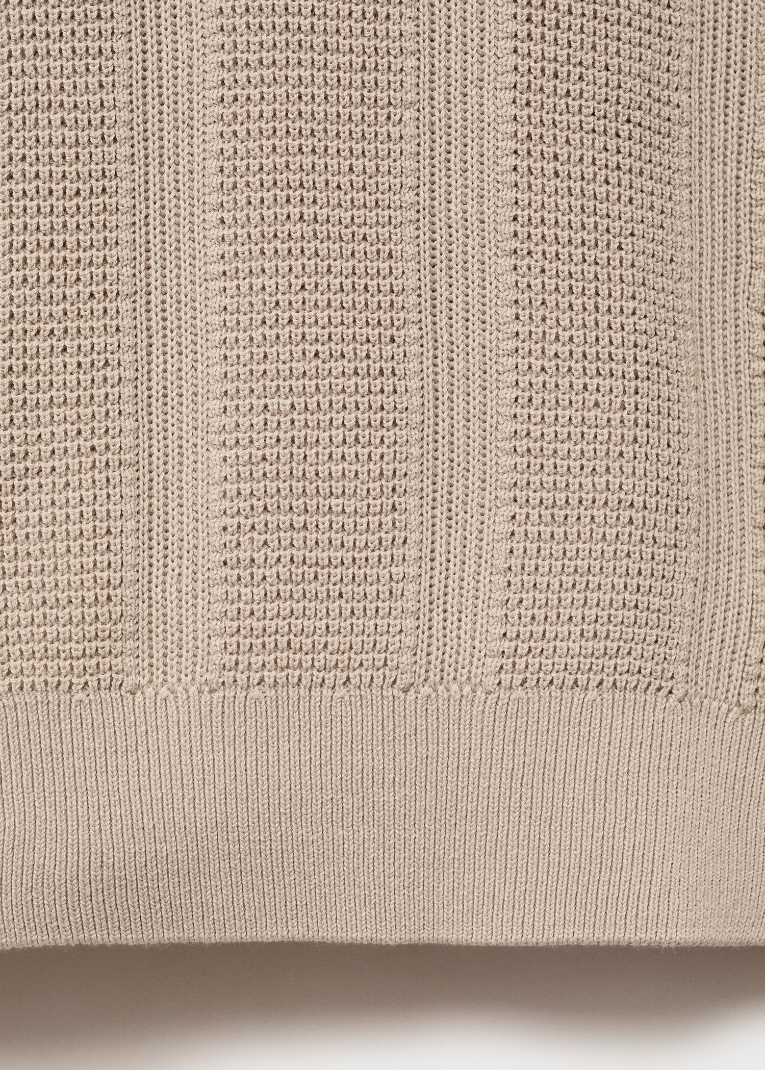 Striped openwork knitte polo shirt - Details of the article 0