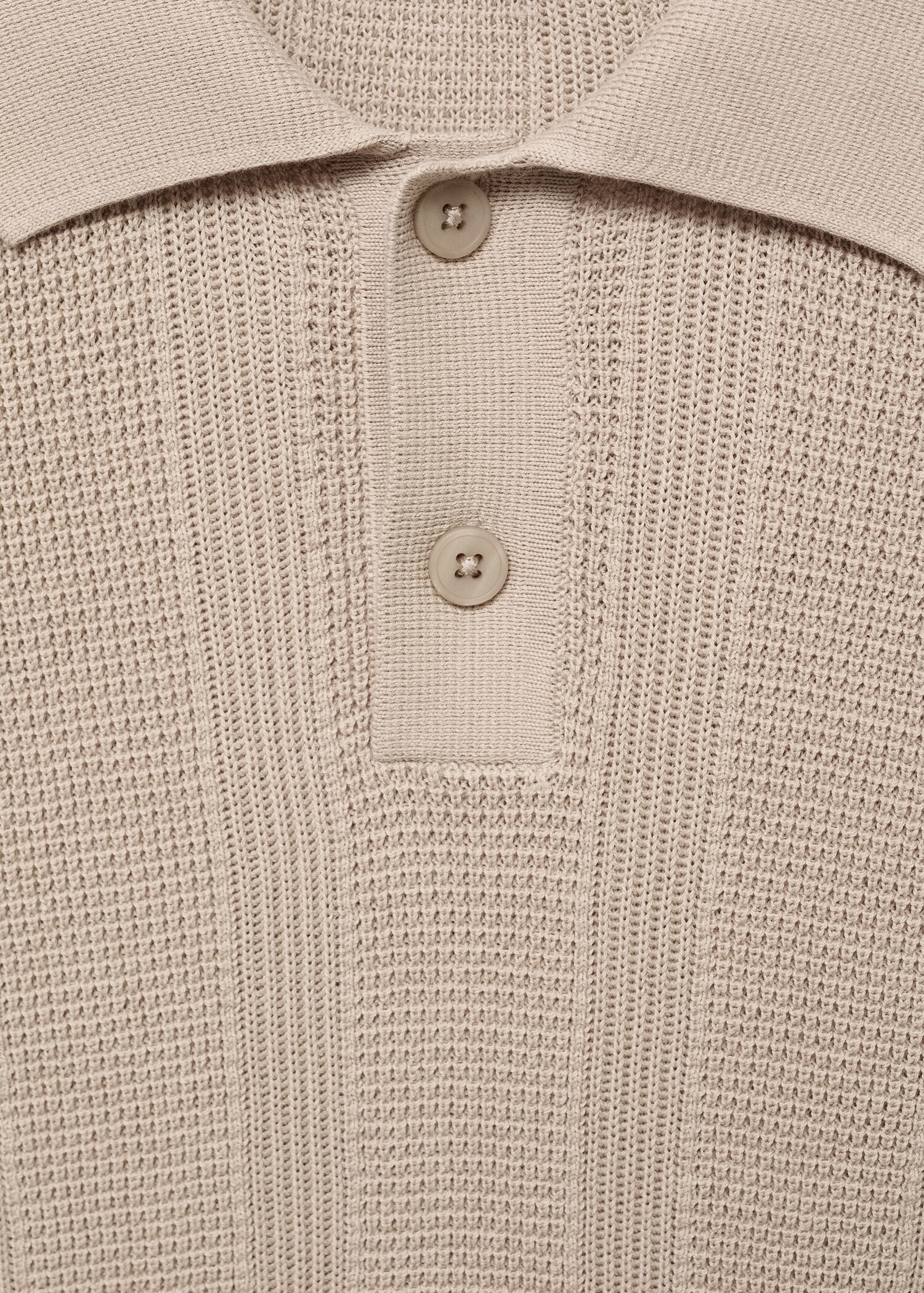 Striped openwork knitte polo shirt - Details of the article 8