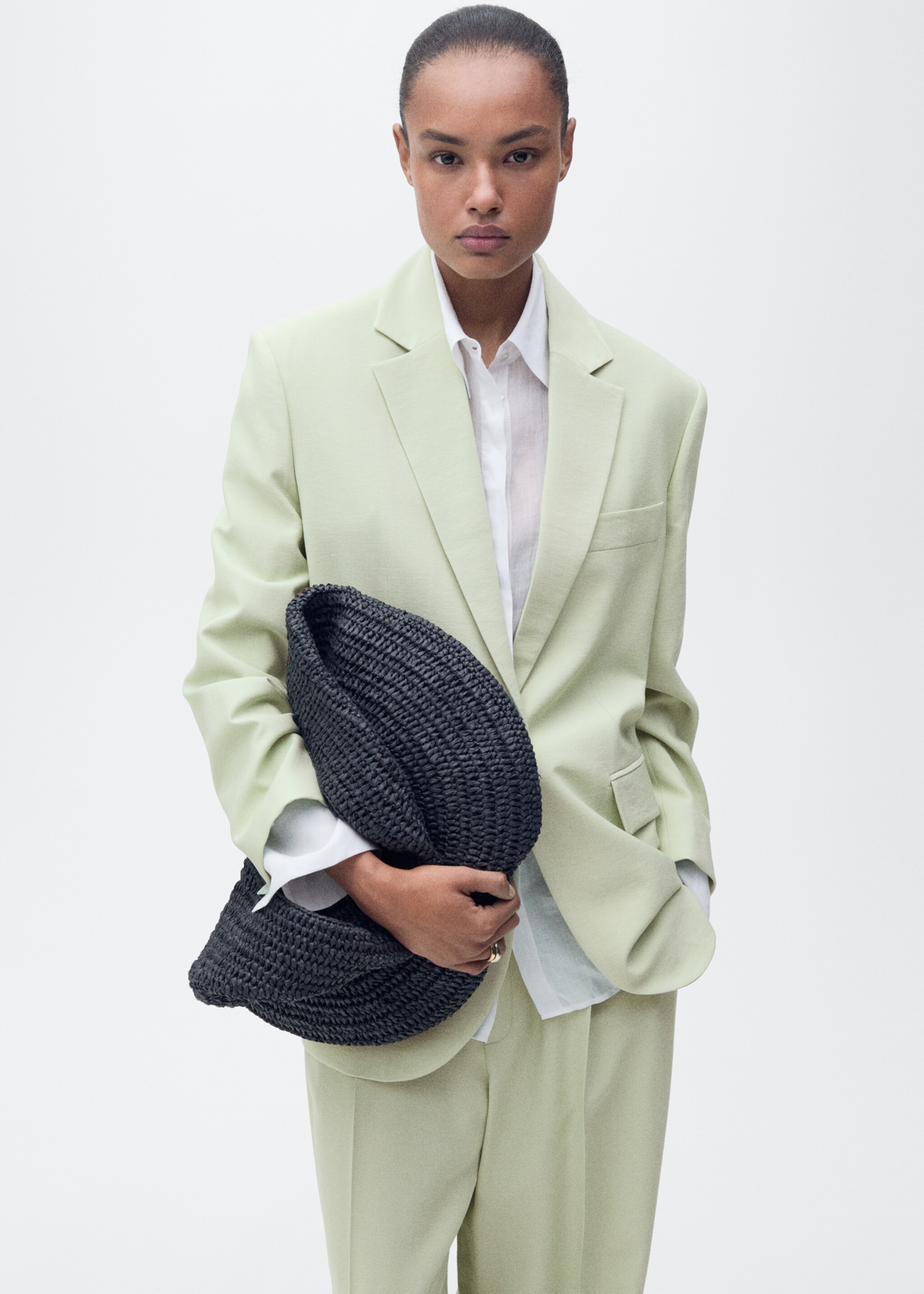 Σακάκι κοστουμιού ίσια γραμμή - Μεσαίο πλάνο, Πράσινο Παστέλ. Ref: 87037911-00.