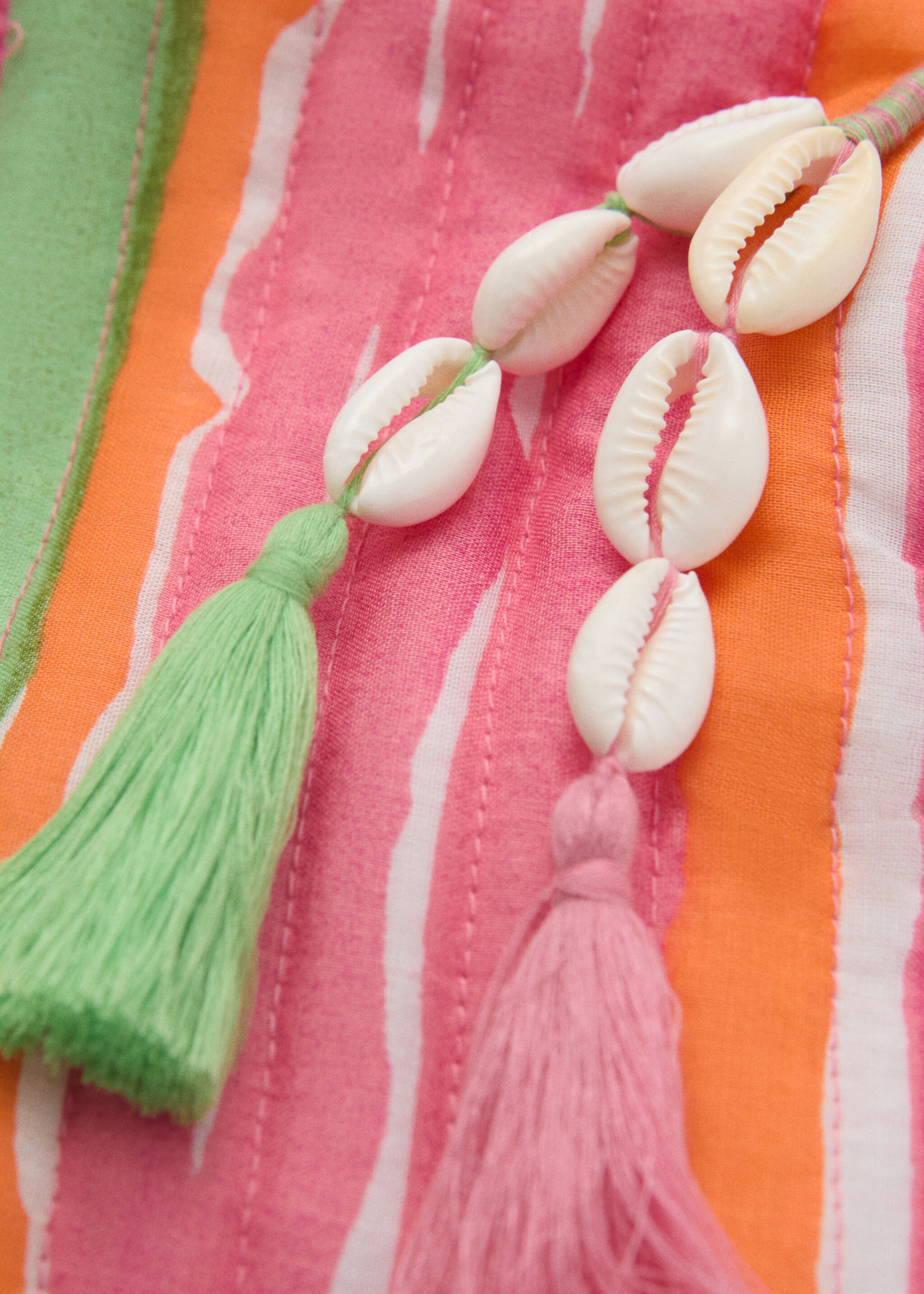 Neceser algodón rayas - Detalle del artículo 2, Rosa. Ref: 87038261-00.